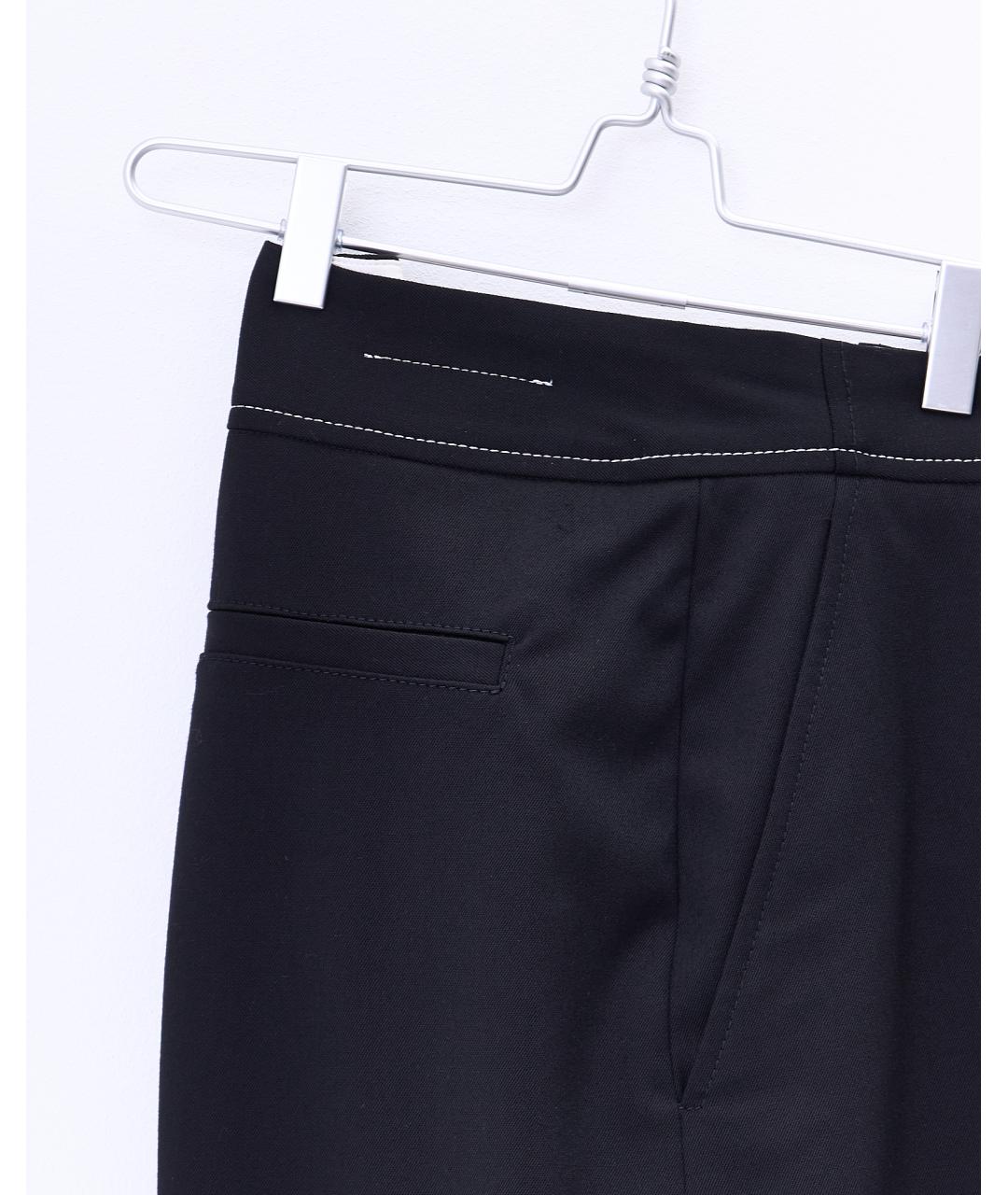 MM6 MAISON MARGIELA Черные шерстяные прямые брюки, фото 2