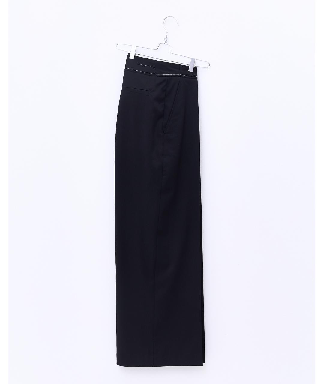 MM6 MAISON MARGIELA Черные шерстяные прямые брюки, фото 1