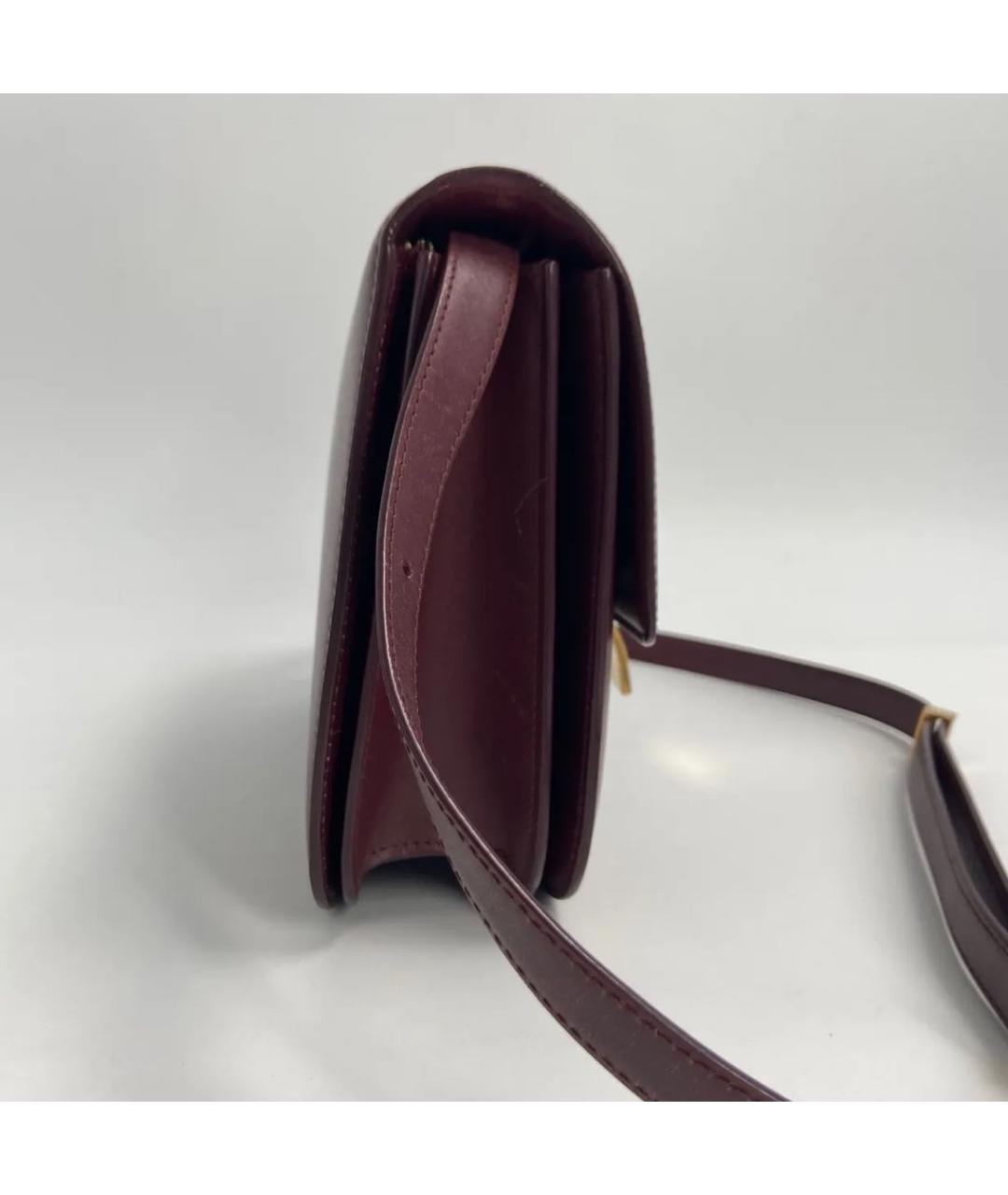 CELINE PRE-OWNED Бордовая кожаная сумка через плечо, фото 5