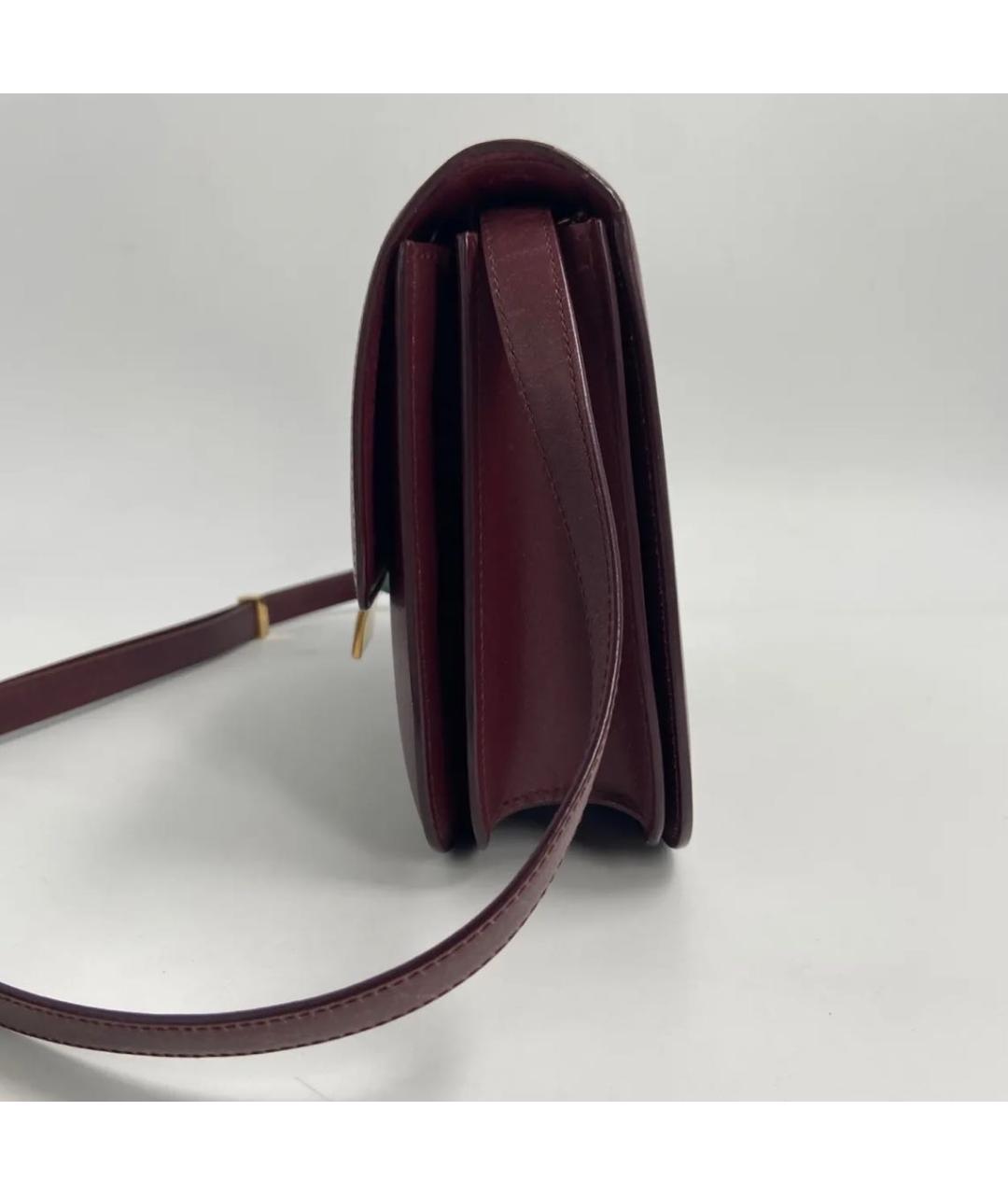 CELINE PRE-OWNED Бордовая кожаная сумка через плечо, фото 6