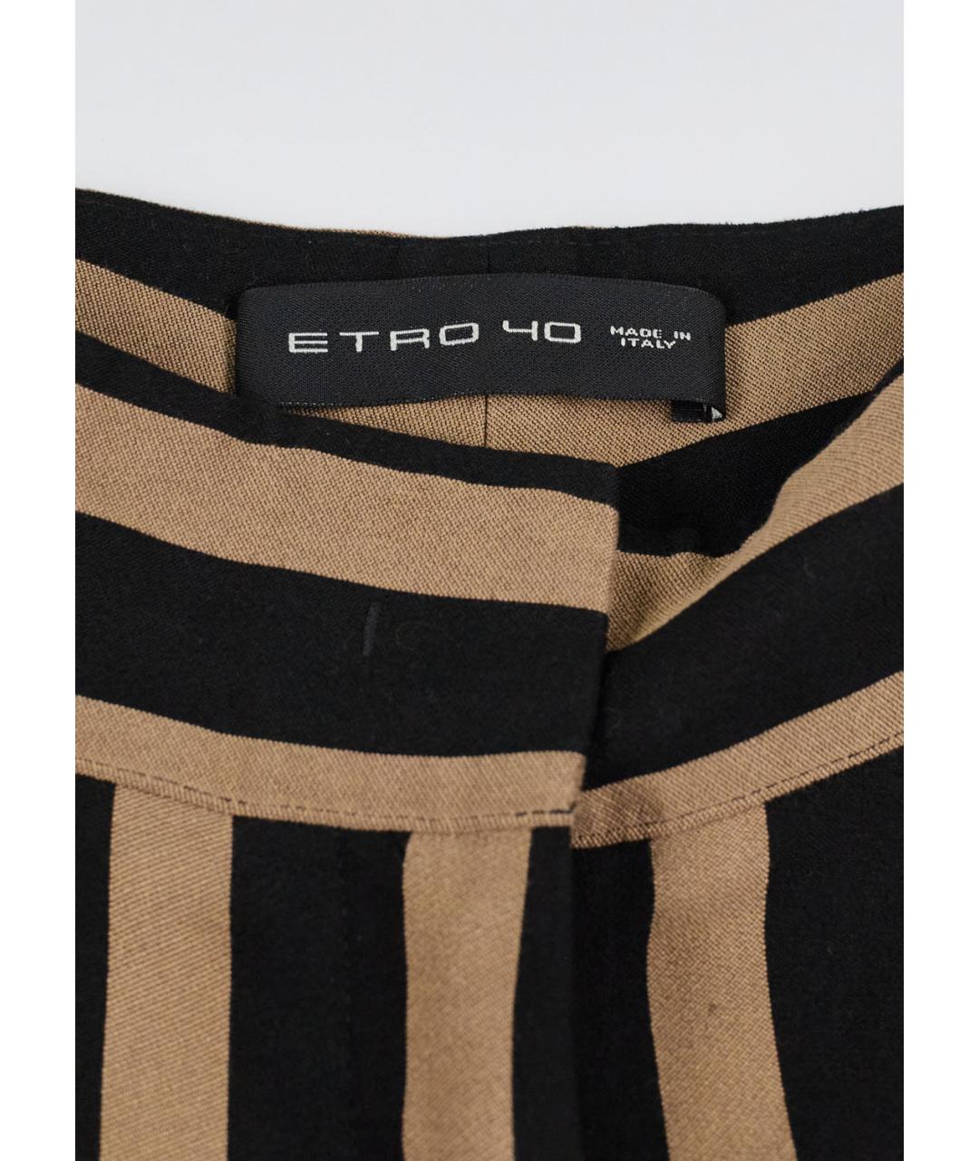 ETRO Коричневые вискозные брюки широкие, фото 3