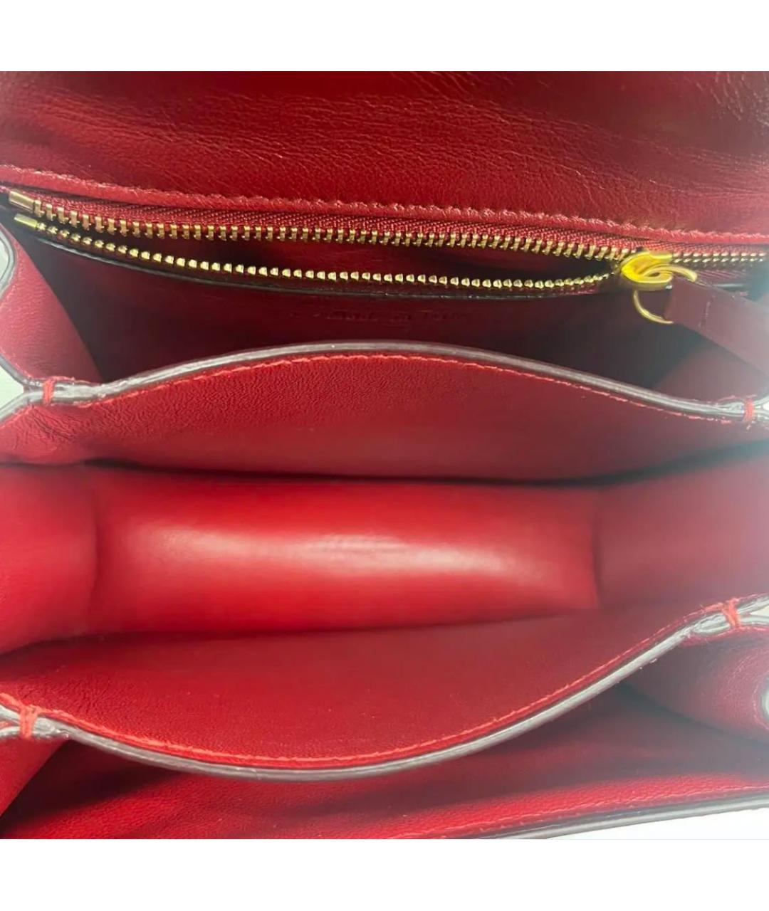 CELINE PRE-OWNED Бордовая кожаная сумка через плечо, фото 4