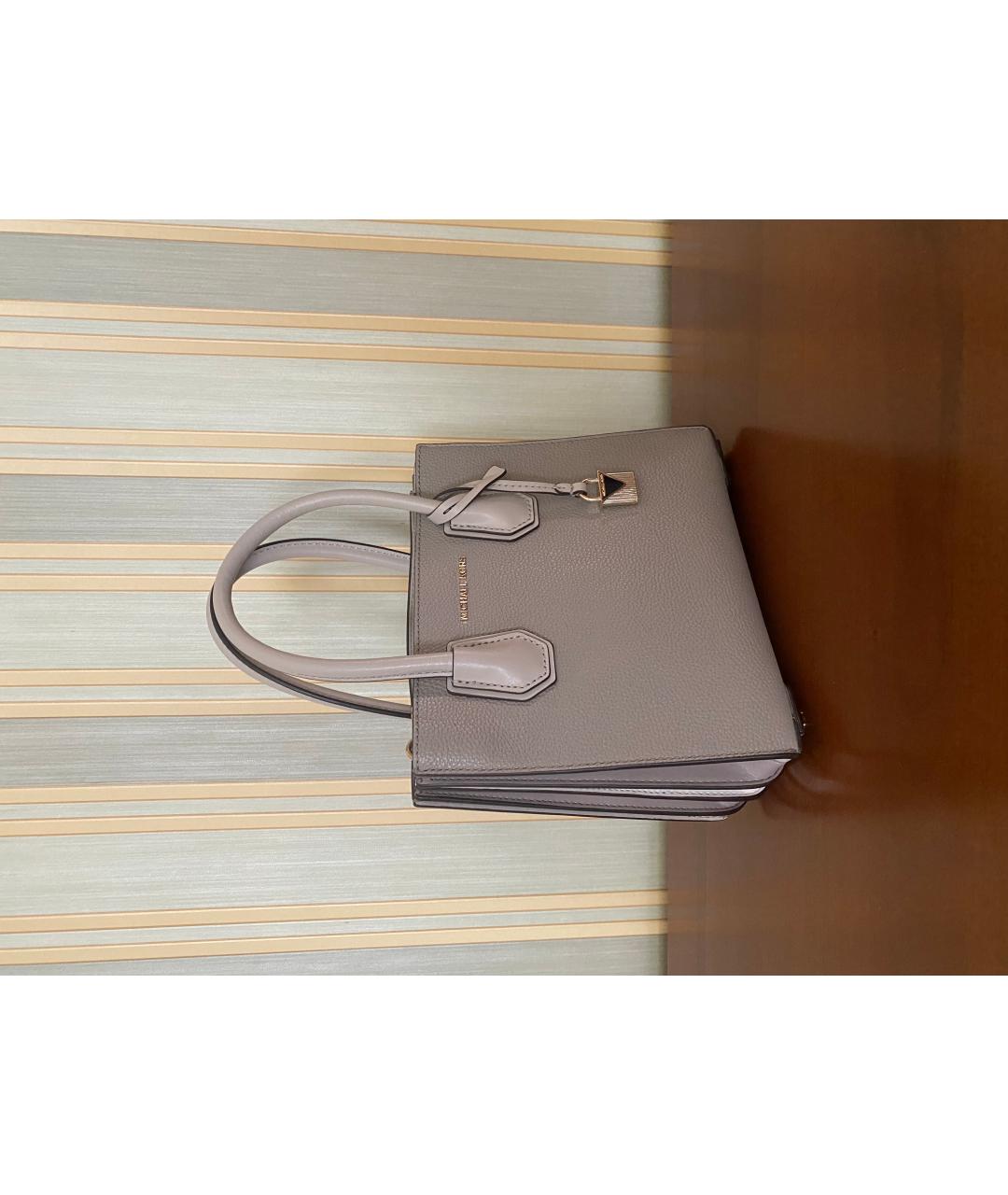MICHAEL KORS Серая кожаная сумка с короткими ручками, фото 2
