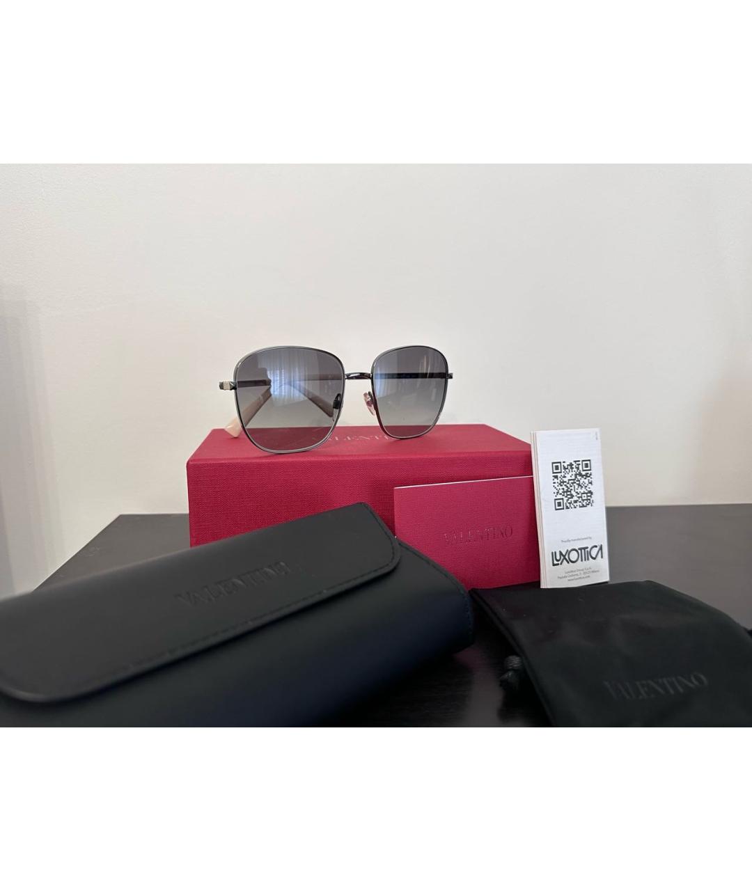 VALENTINO Серые металлические солнцезащитные очки, фото 6
