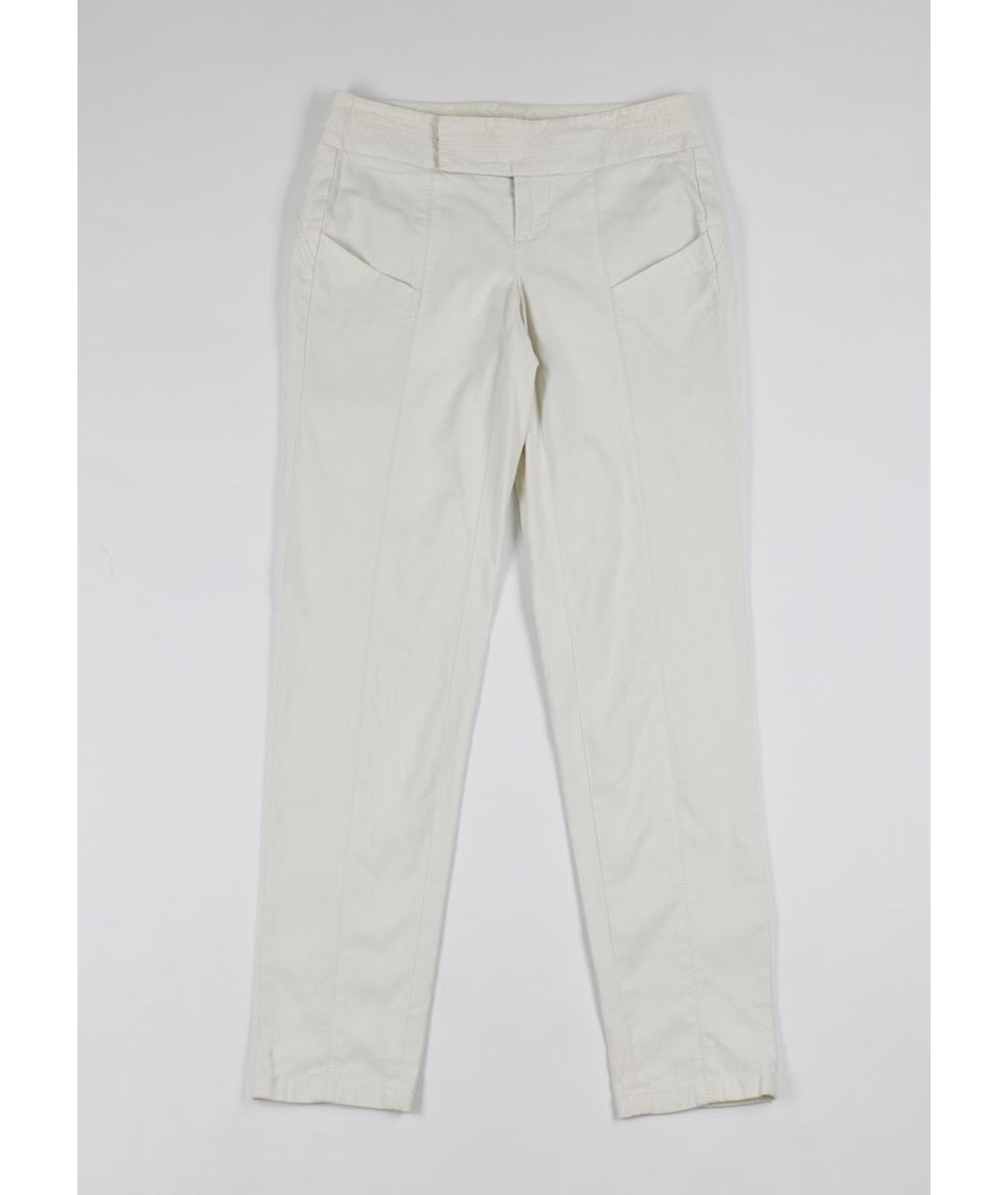 HELMUT LANG Белые хлопковые брюки широкие, фото 5