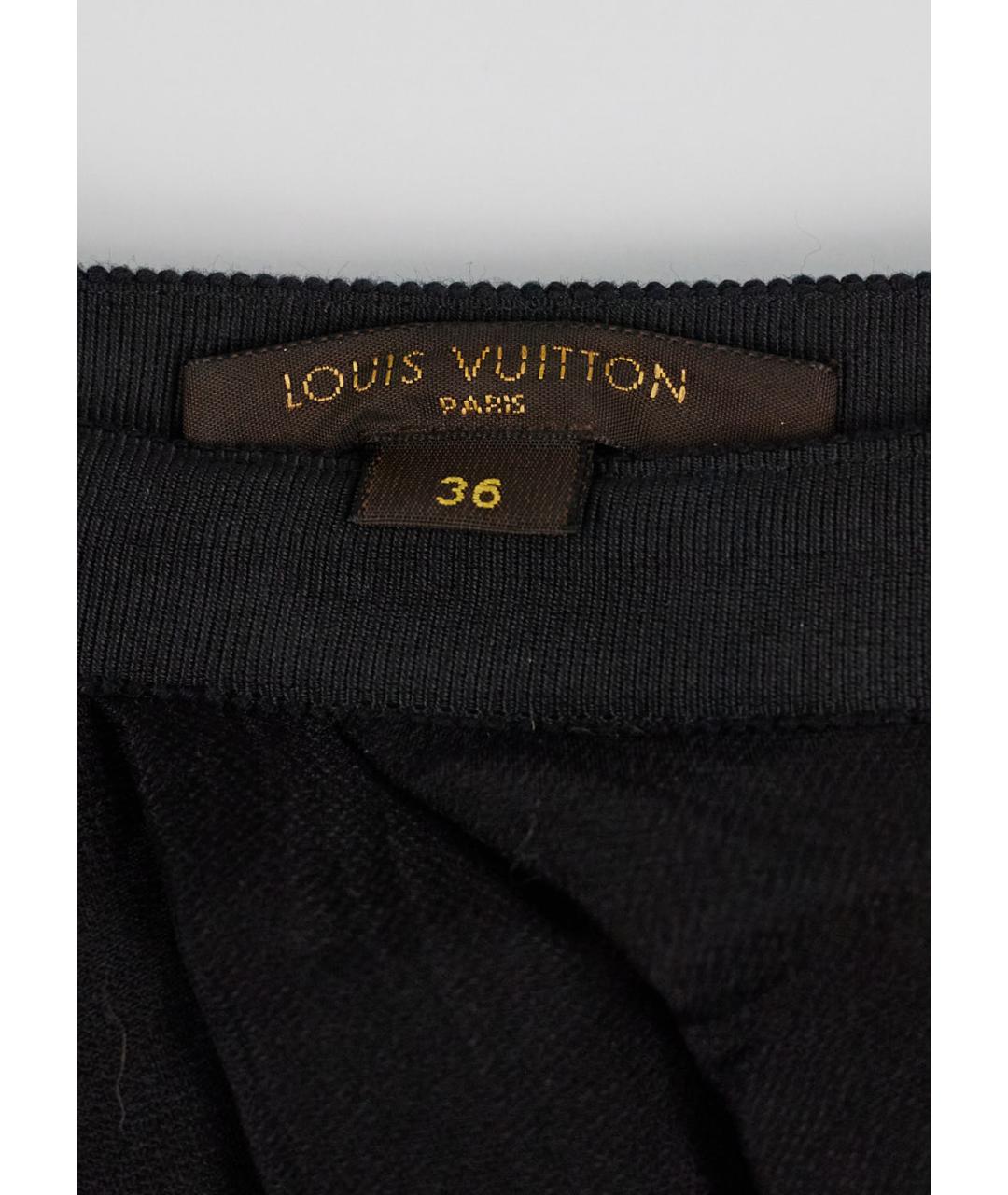 LOUIS VUITTON PRE-OWNED Черная шерстяная юбка мини, фото 3