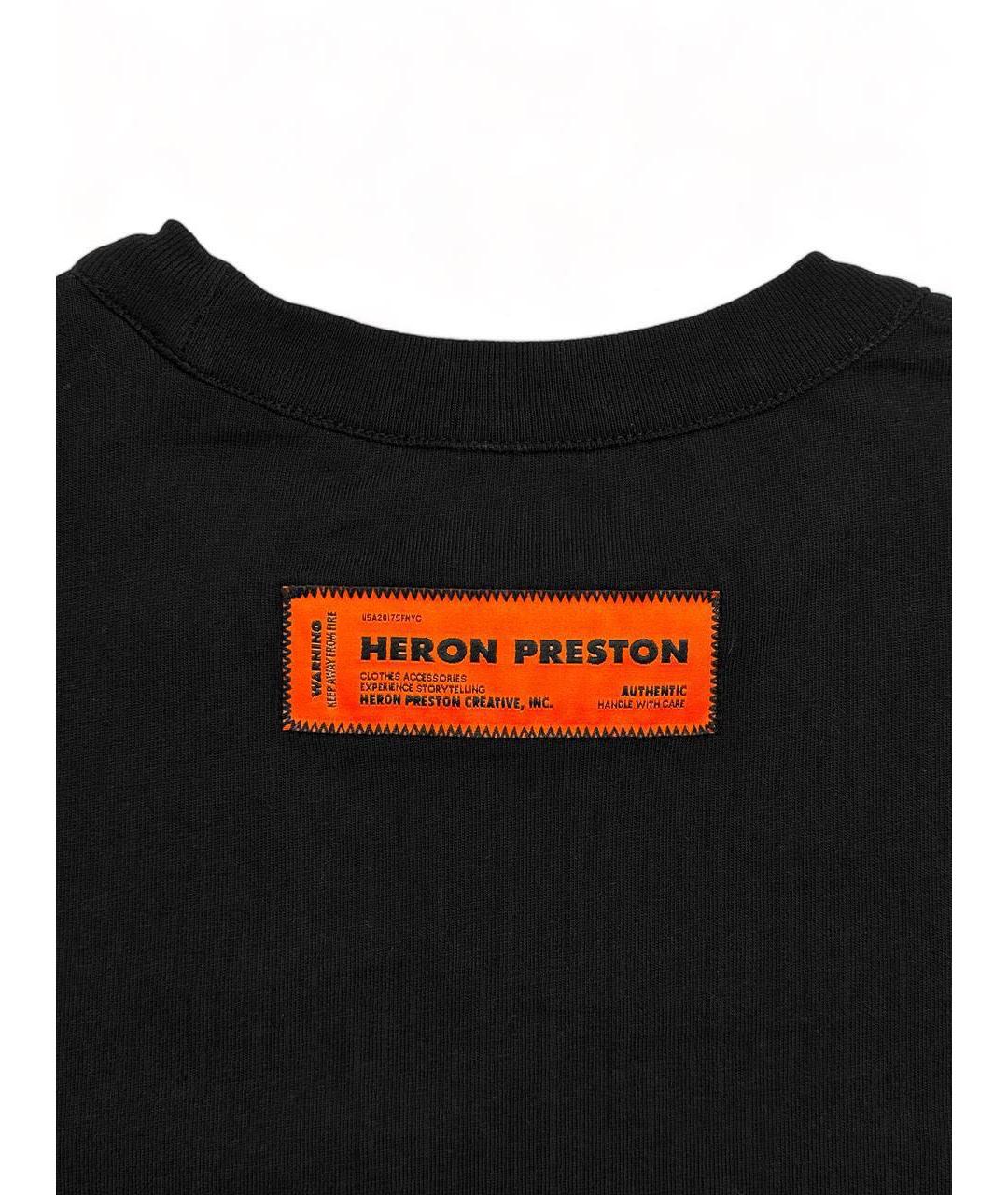 HERON PRESTON Черная хлопковая футболка, фото 5