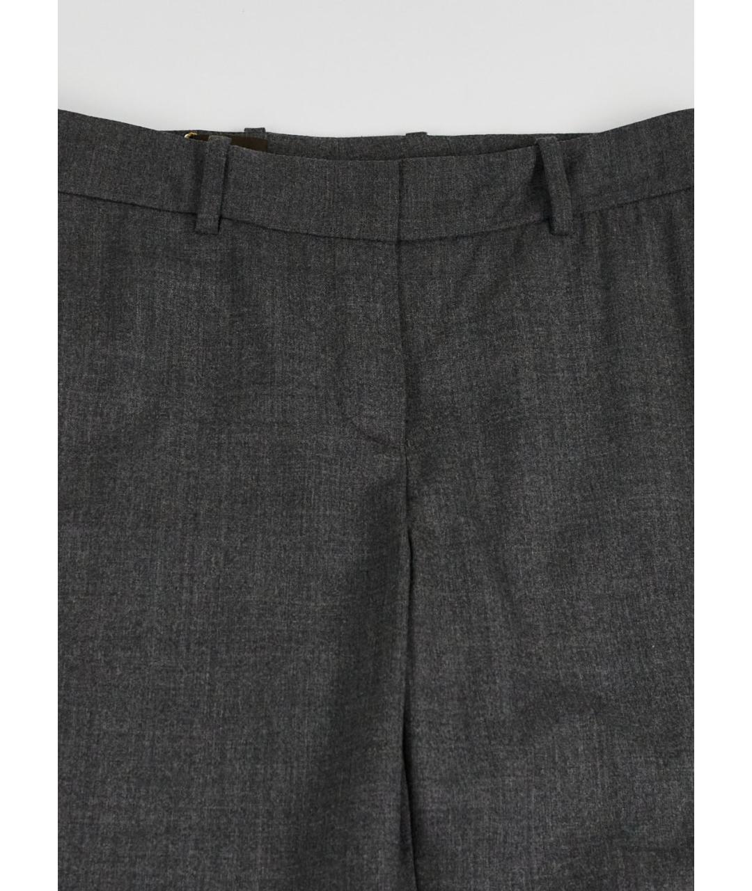 LORO PIANA Серые шерстяные прямые брюки, фото 4