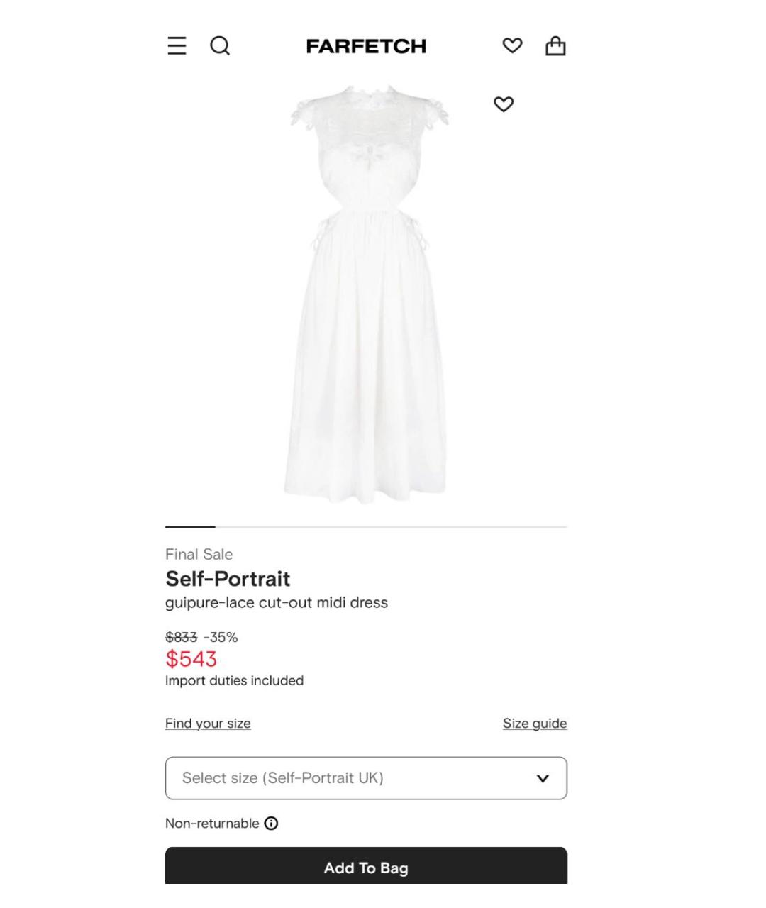 SELF-PORTRAIT Белое платье, фото 2