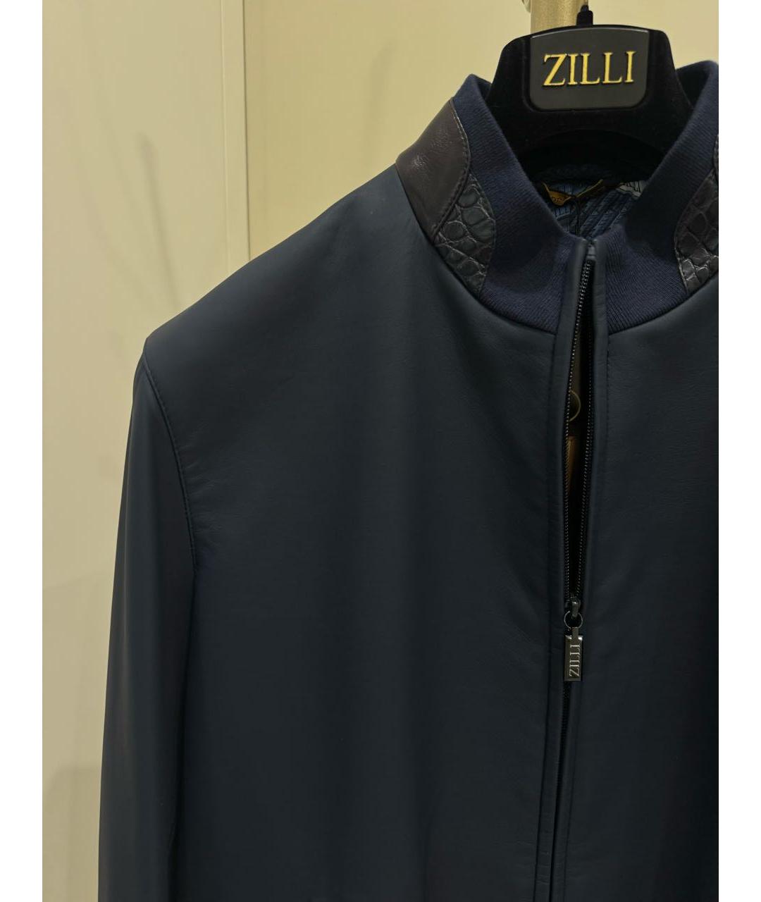 ZILLI Синяя куртка из экзотической кожи, фото 6