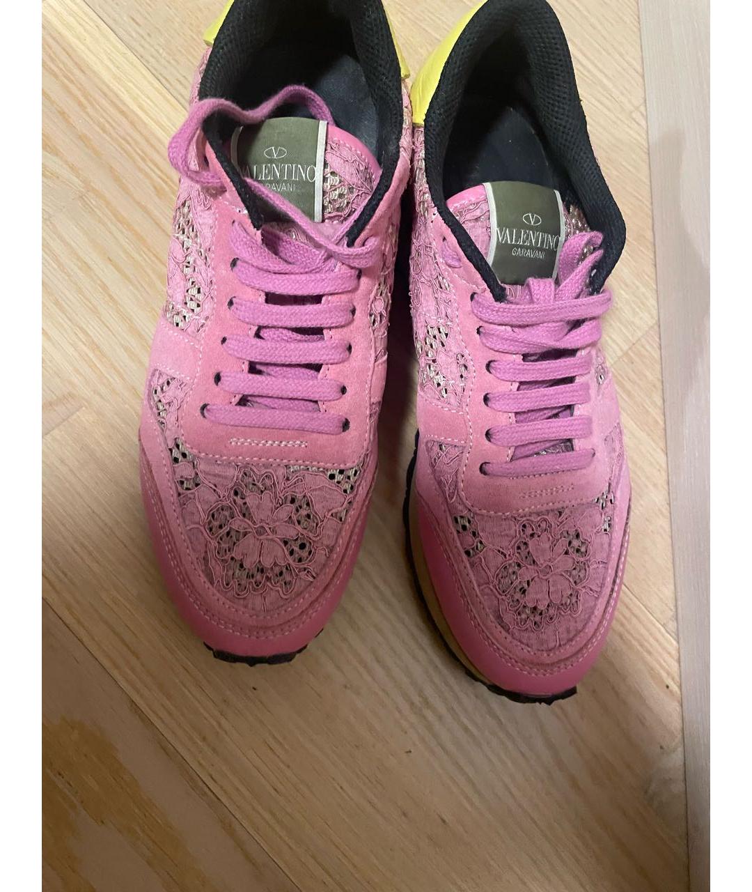 VALENTINO Розовые замшевые кроссовки, фото 3