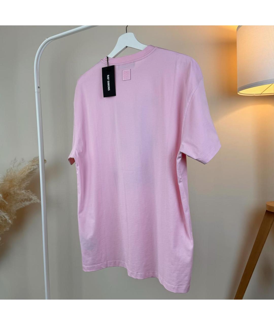 RAF SIMONS Розовая хлопковая футболка, фото 4