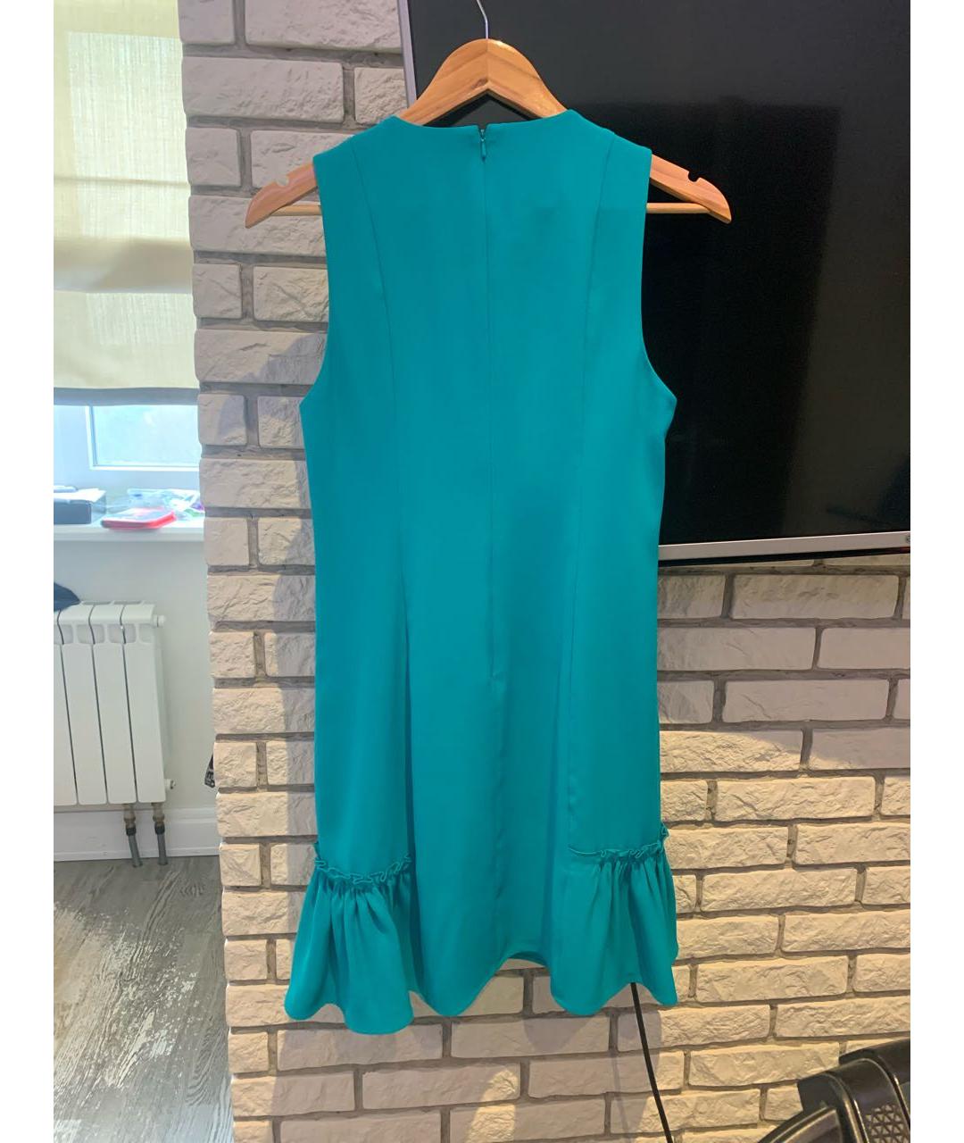 MICHAEL KORS Бирюзовое вискозное коктейльное платье, фото 2
