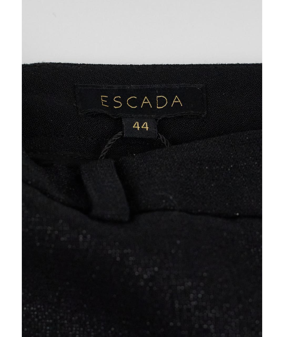 ESCADA Черные шерстяные прямые брюки, фото 3