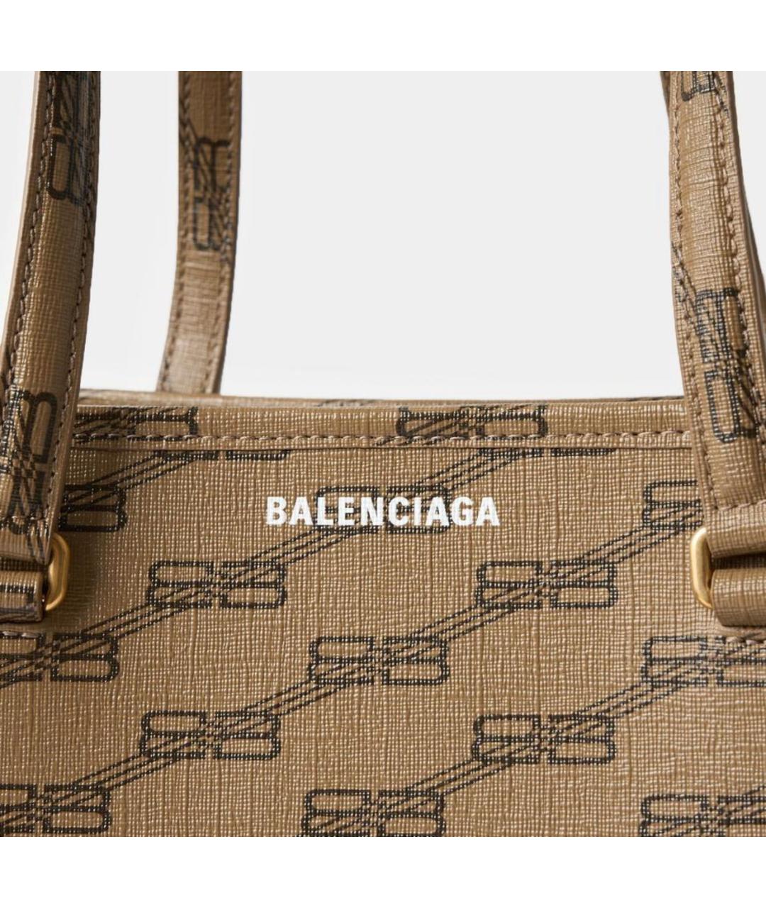 BALENCIAGA Бежевая кожаная сумка тоут, фото 5