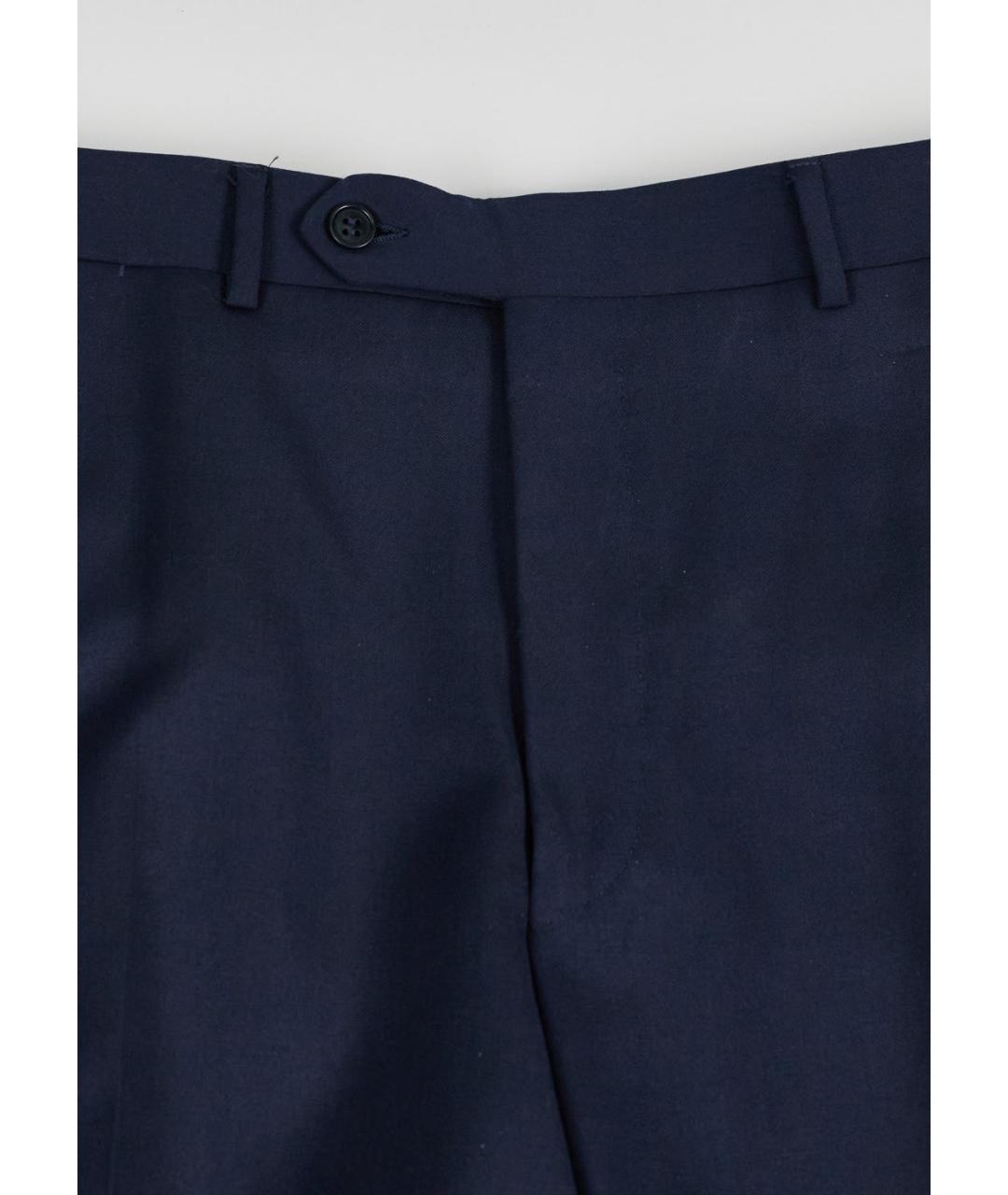 CANALI Темно-синие шерстяные повседневные брюки, фото 4