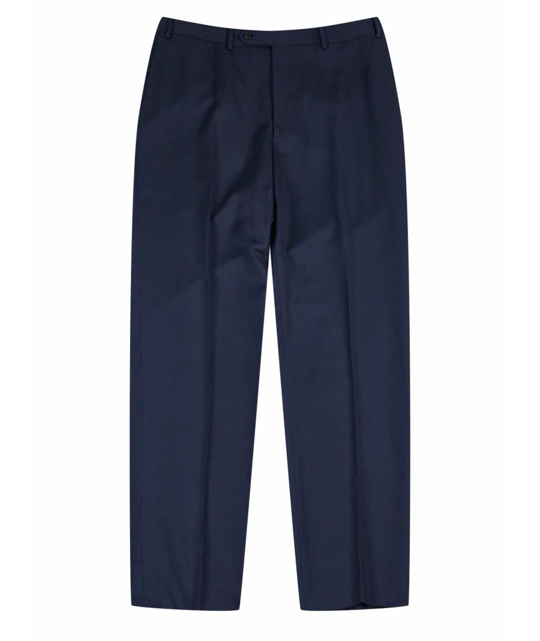 CANALI Темно-синие шерстяные повседневные брюки, фото 1