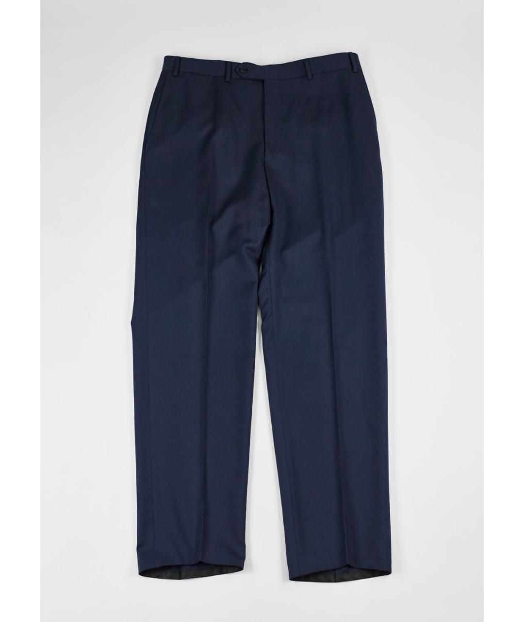 CANALI Темно-синие шерстяные повседневные брюки, фото 5