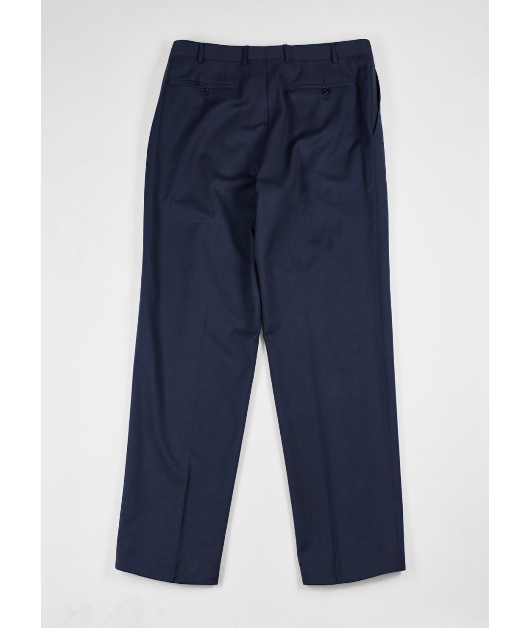CANALI Темно-синие шерстяные повседневные брюки, фото 2