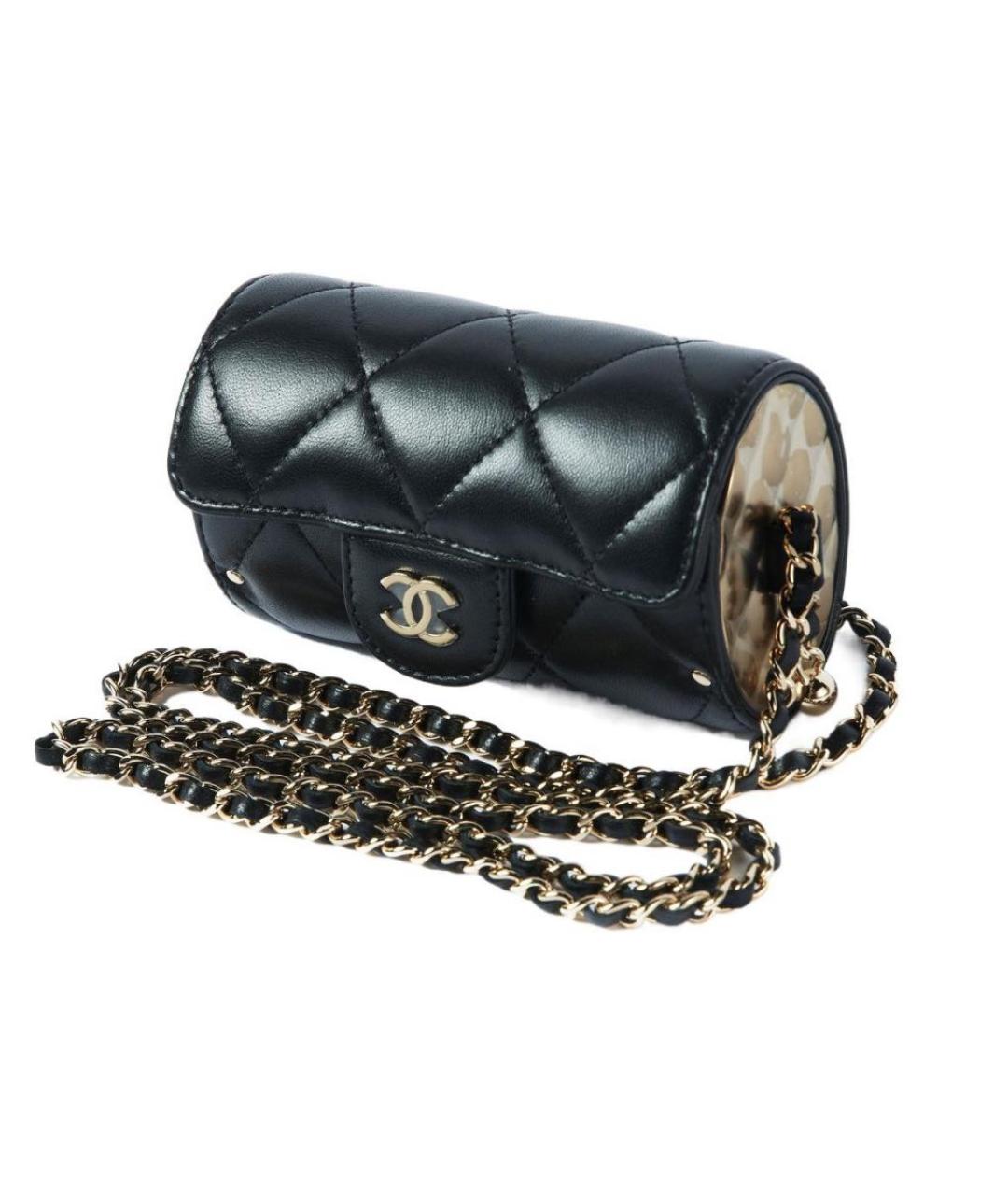 CHANEL PRE-OWNED Черная кожаная сумка через плечо, фото 1