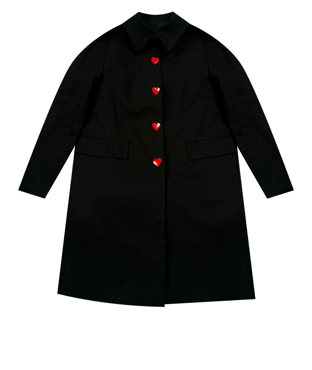 LOVE MOSCHINO Черное хлопко-эластановое пальто, фото 1