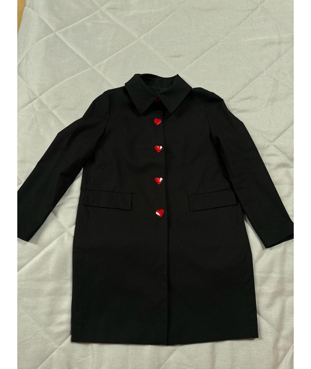 LOVE MOSCHINO Черное хлопко-эластановое пальто, фото 9