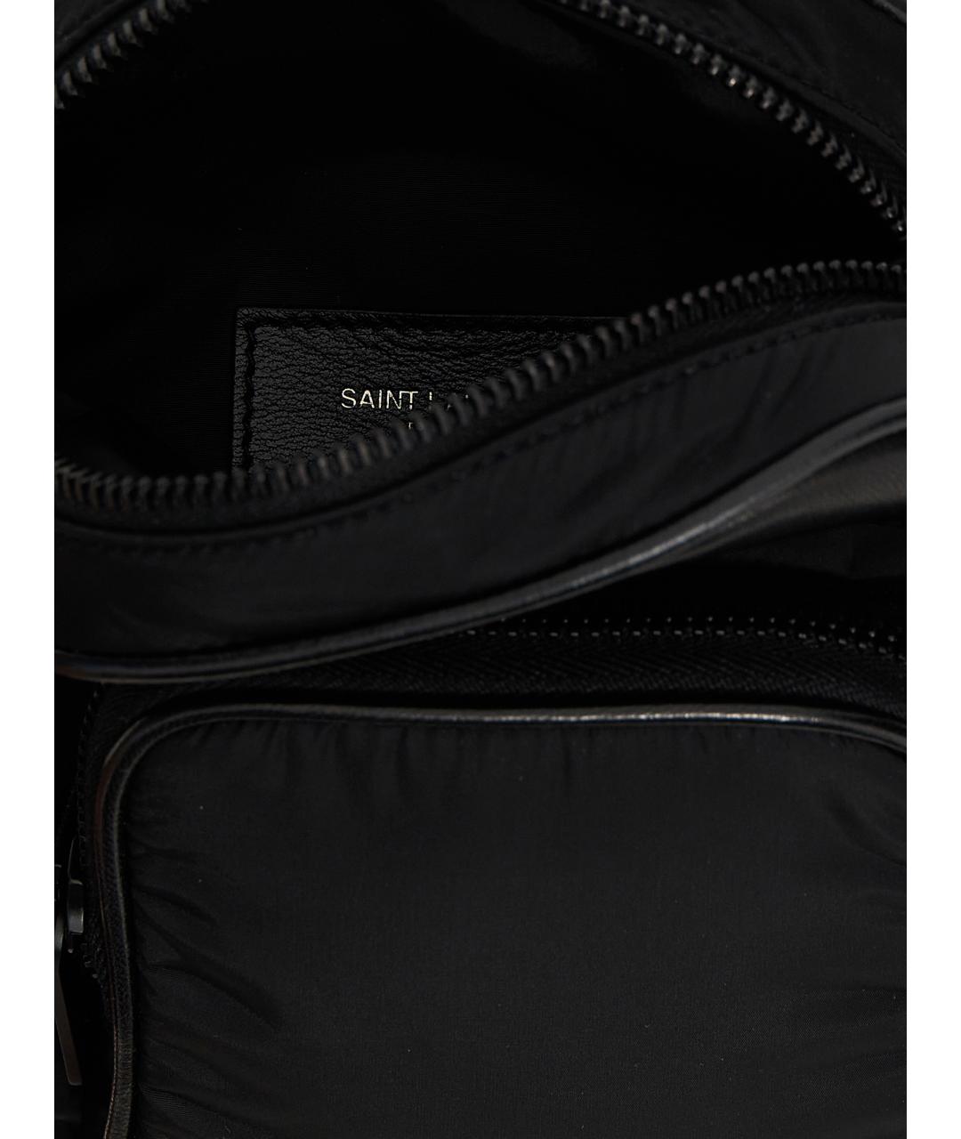 SAINT LAURENT Черная синтетическая сумка на плечо, фото 4