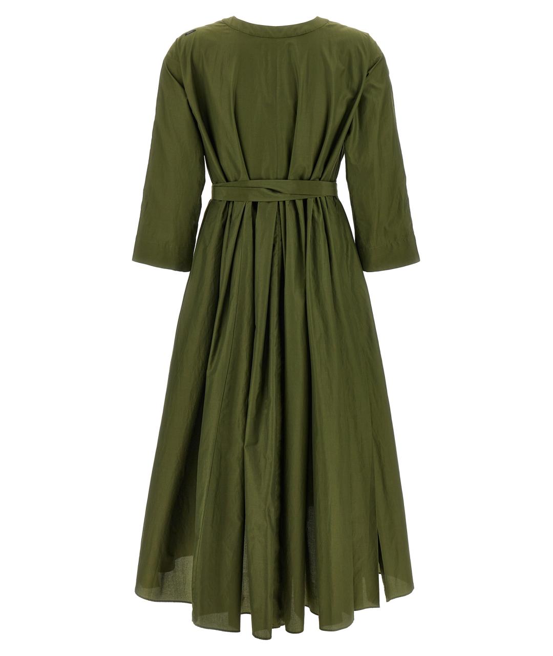 'S MAX MARA Зеленые хлопковое повседневное платье, фото 2
