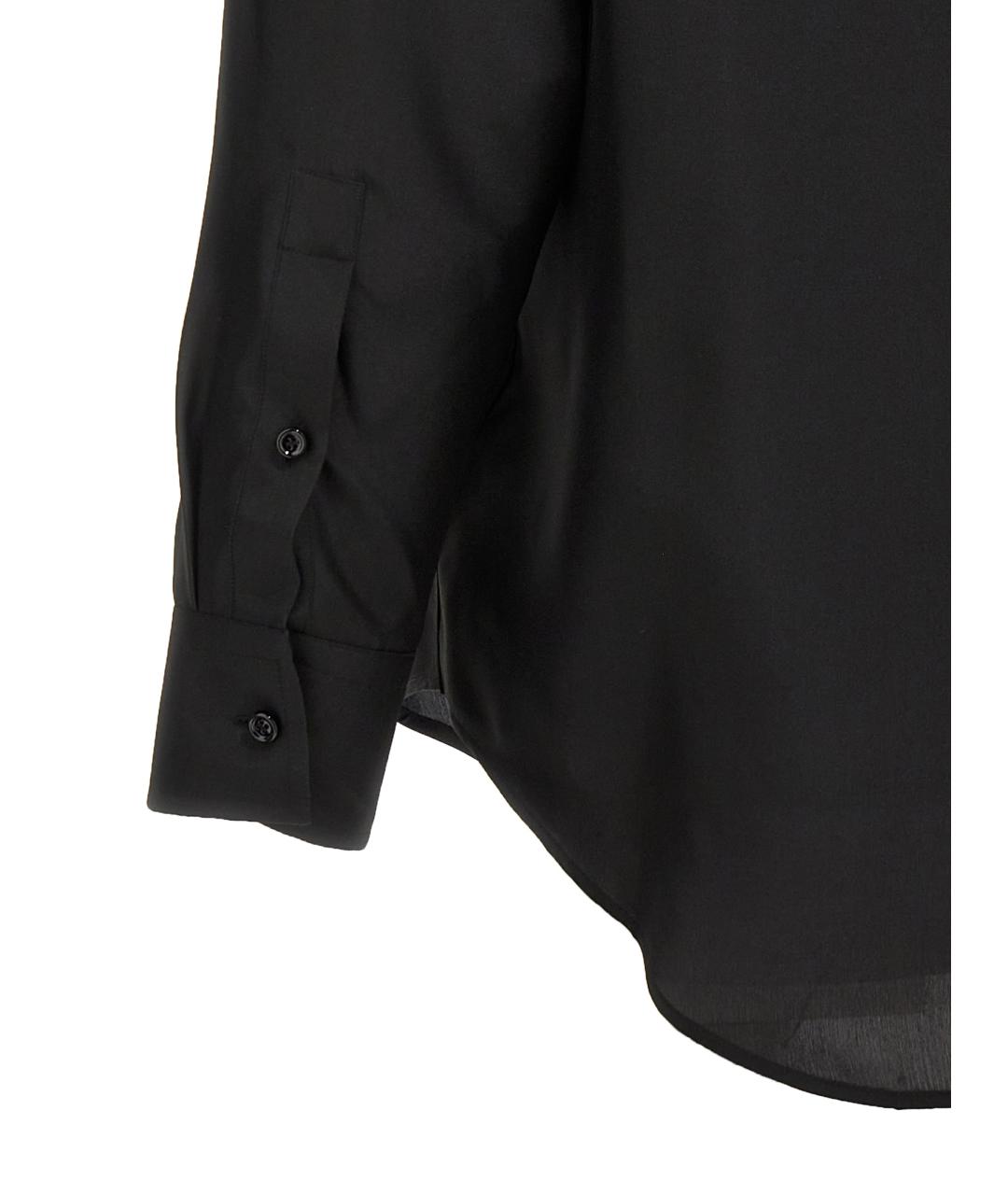 BURBERRY Черная шелковая кэжуал рубашка, фото 4