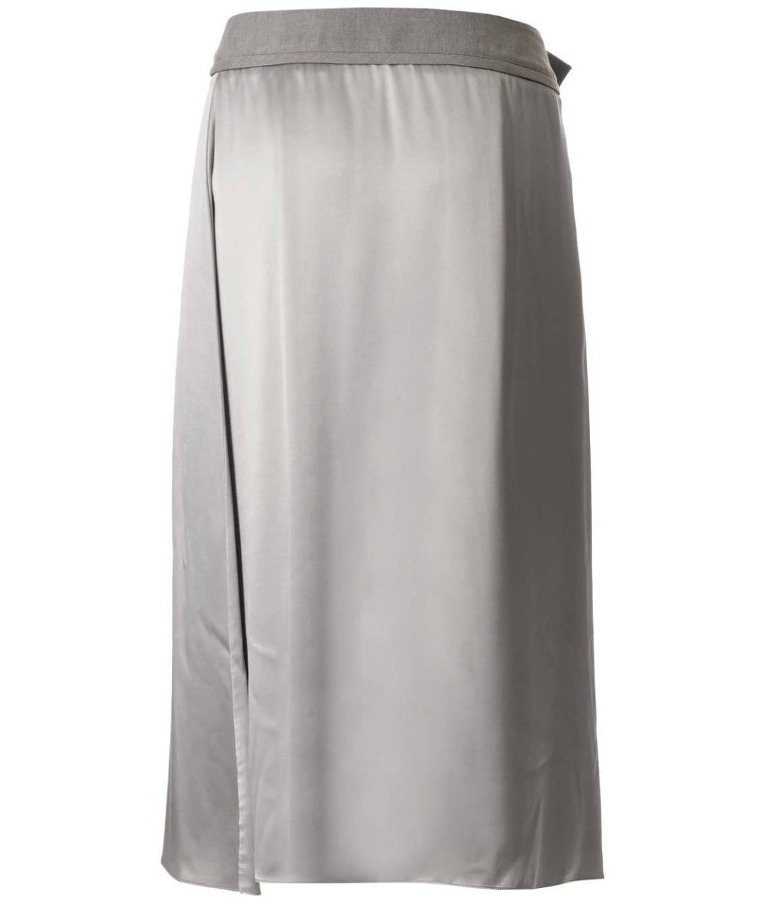 FENDI Серебряная полиэстеровая юбка миди, фото 2