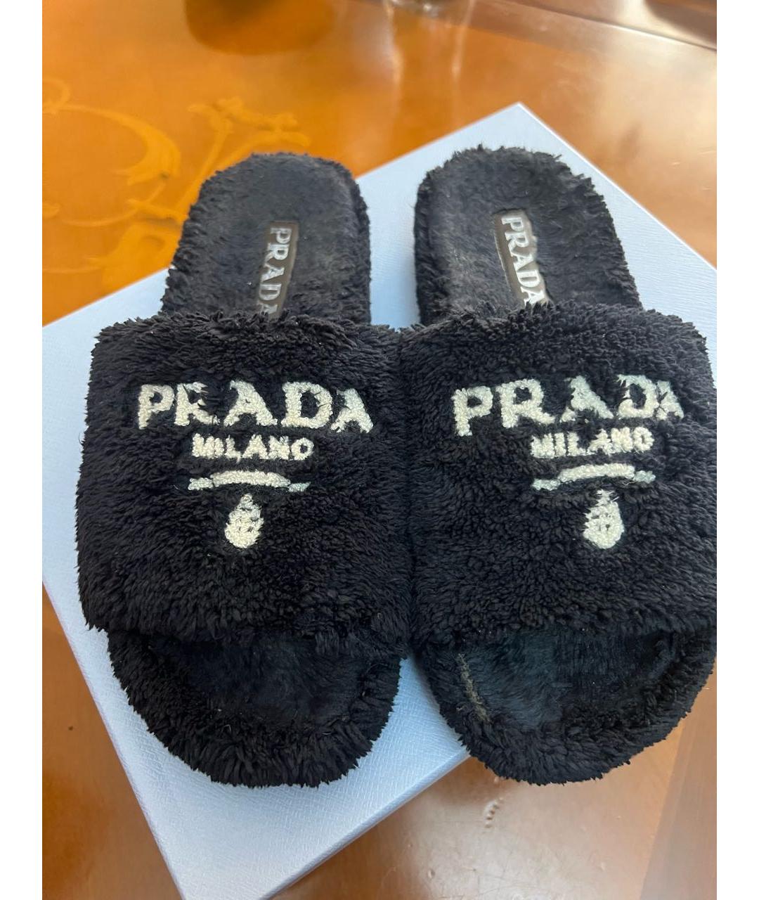 PRADA Черные шлепанцы, фото 4