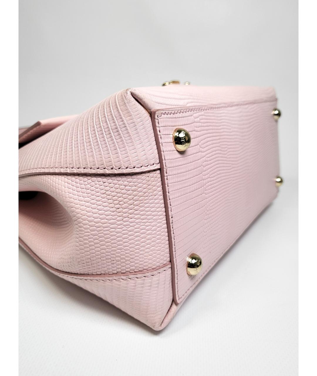 DOLCE&GABBANA Розовая кожаная сумка через плечо, фото 6