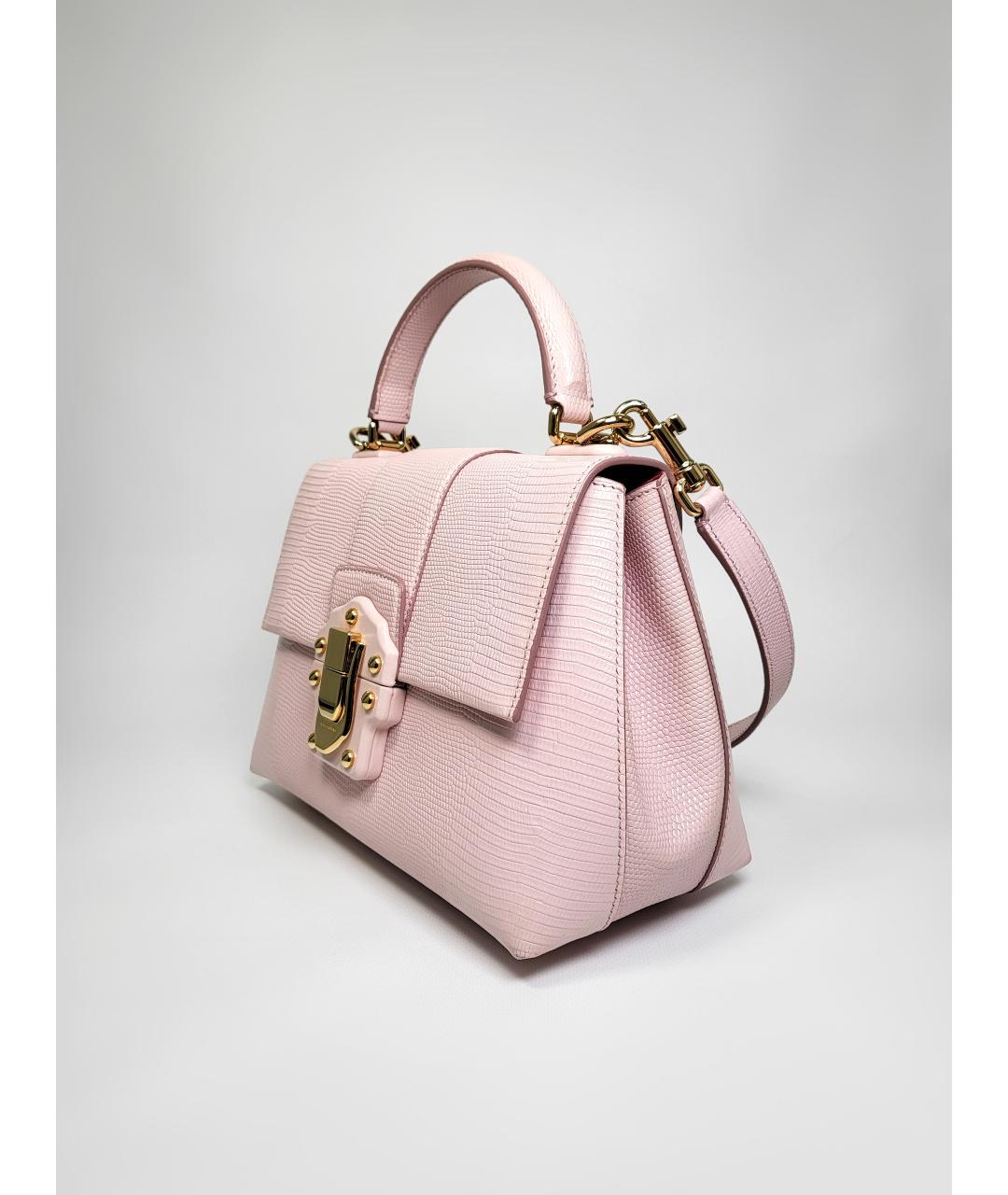 DOLCE&GABBANA Розовая кожаная сумка через плечо, фото 4