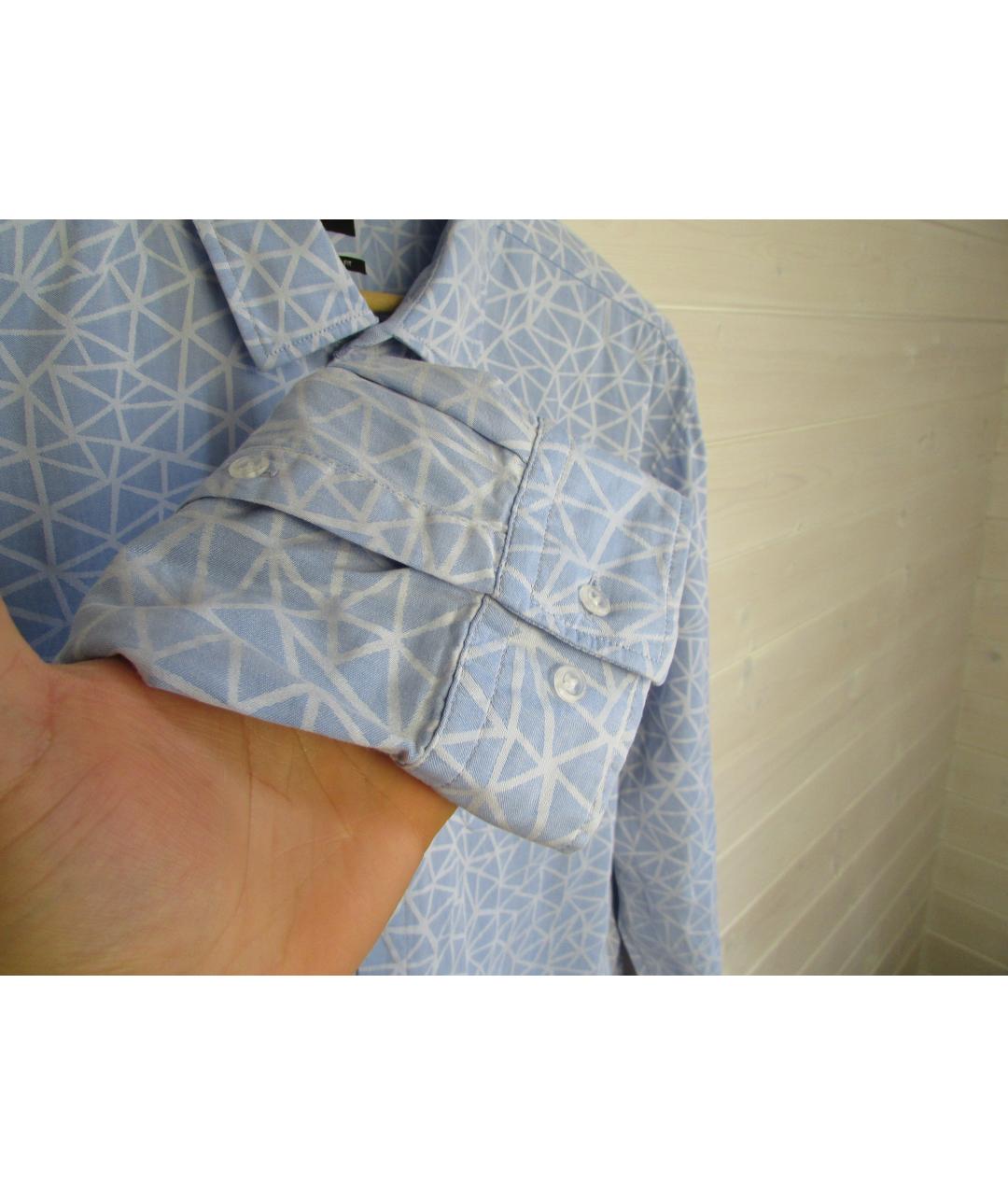 HUGO BOSS Голубая хлопковая кэжуал рубашка, фото 6