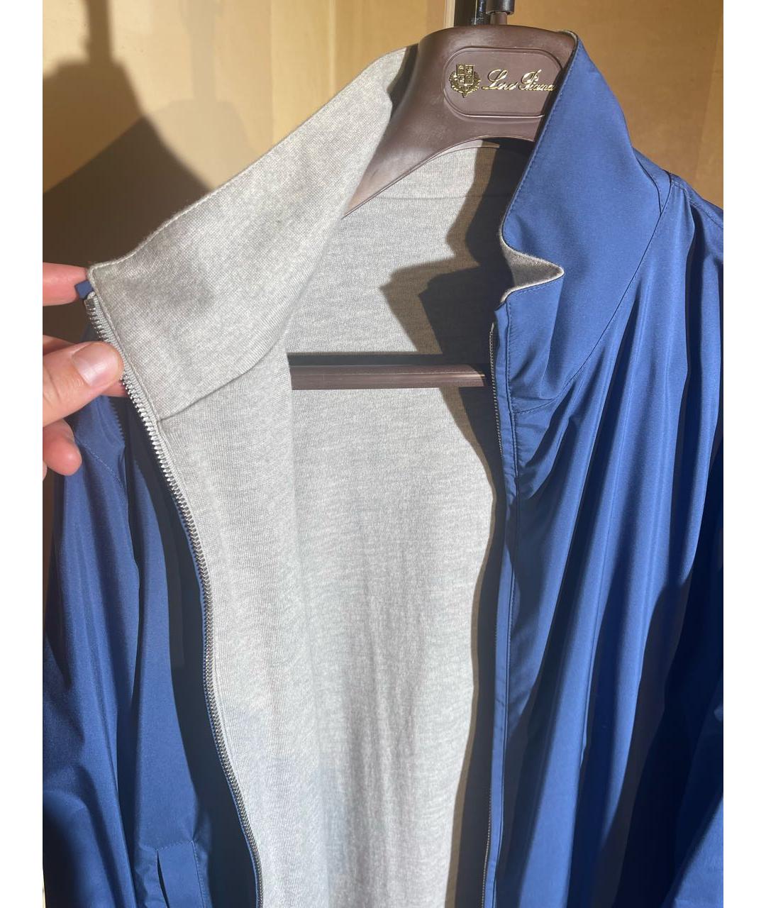 LORO PIANA Синяя полиэстеровая куртка, фото 4
