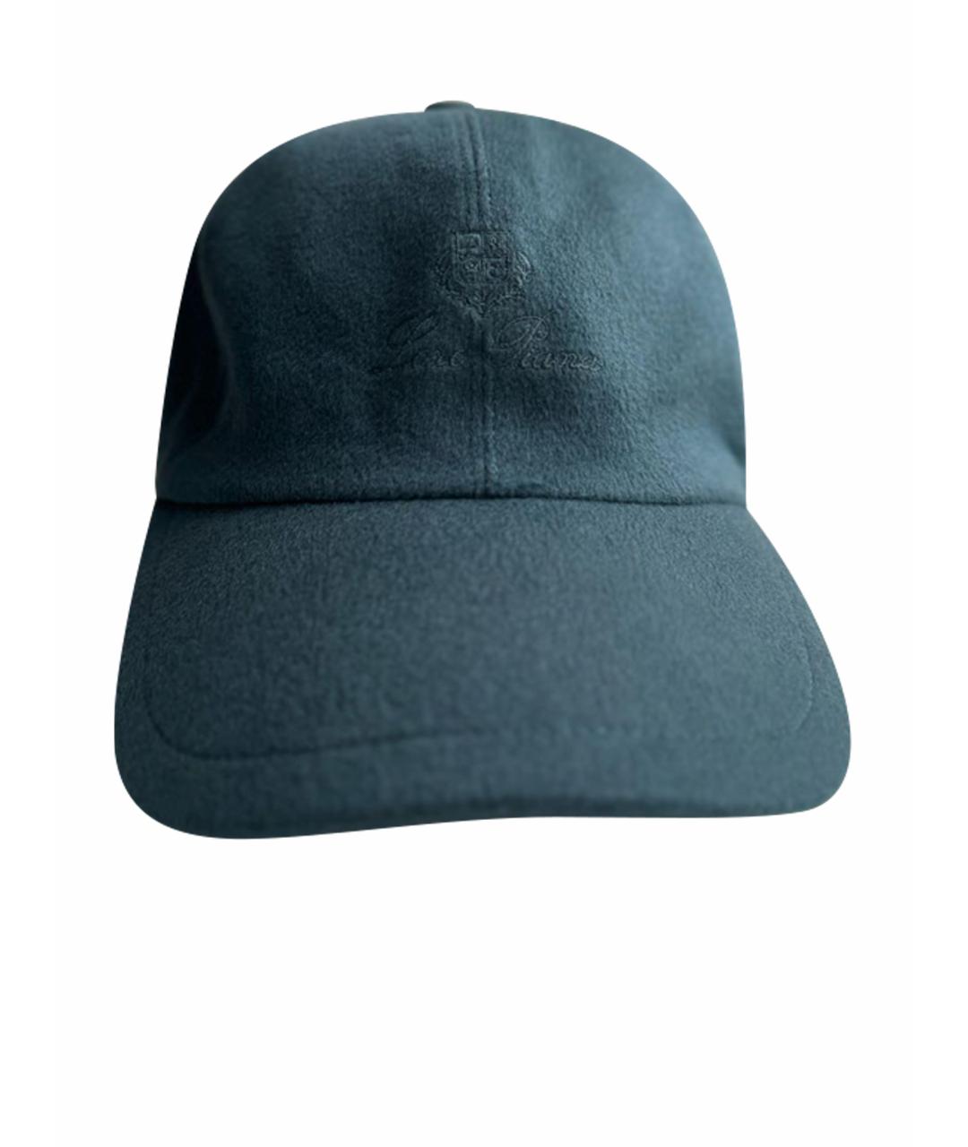 LORO PIANA Темно-синяя кашемировая кепка/бейсболка, фото 1