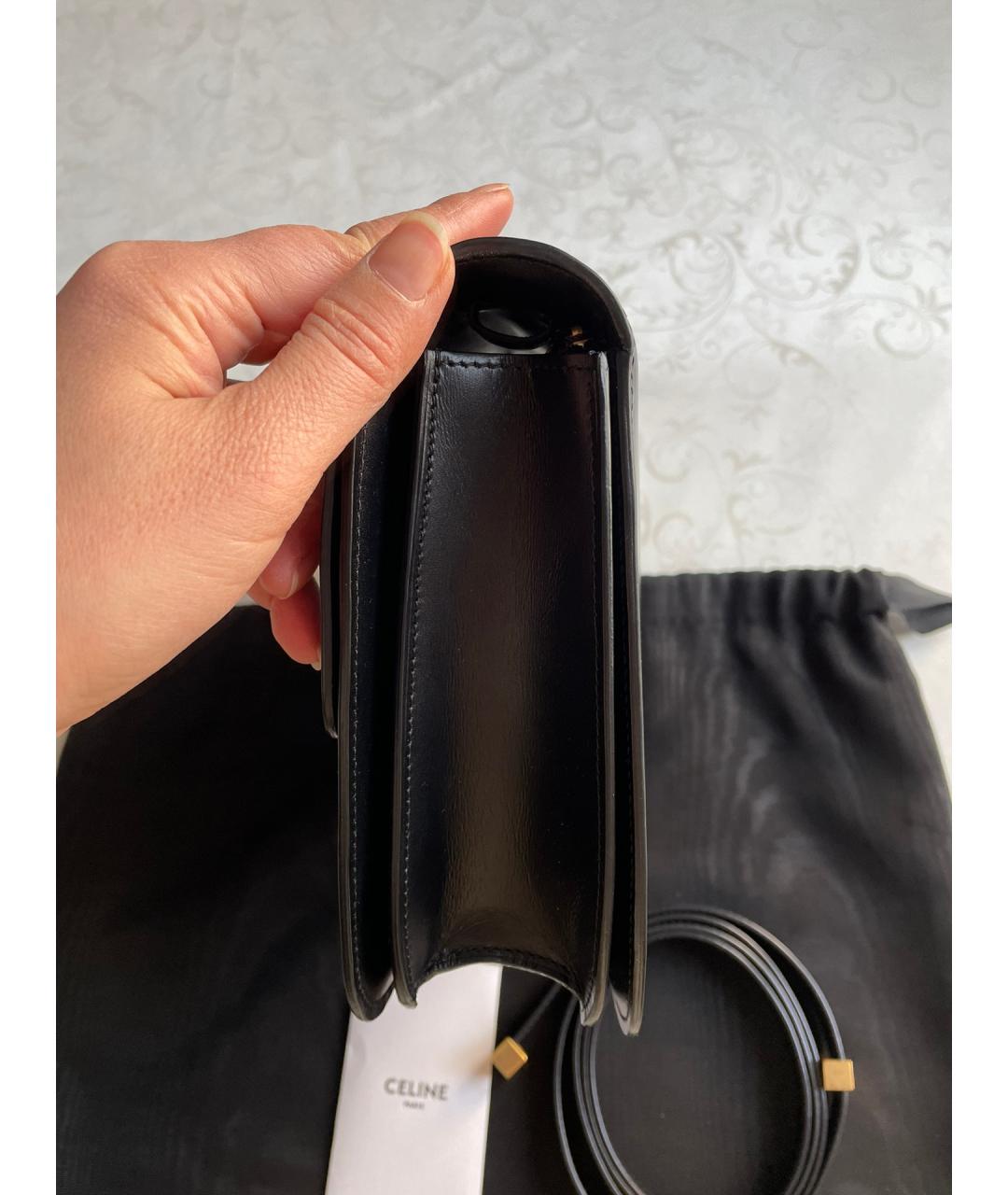 CELINE PRE-OWNED Черная кожаная сумка через плечо, фото 4
