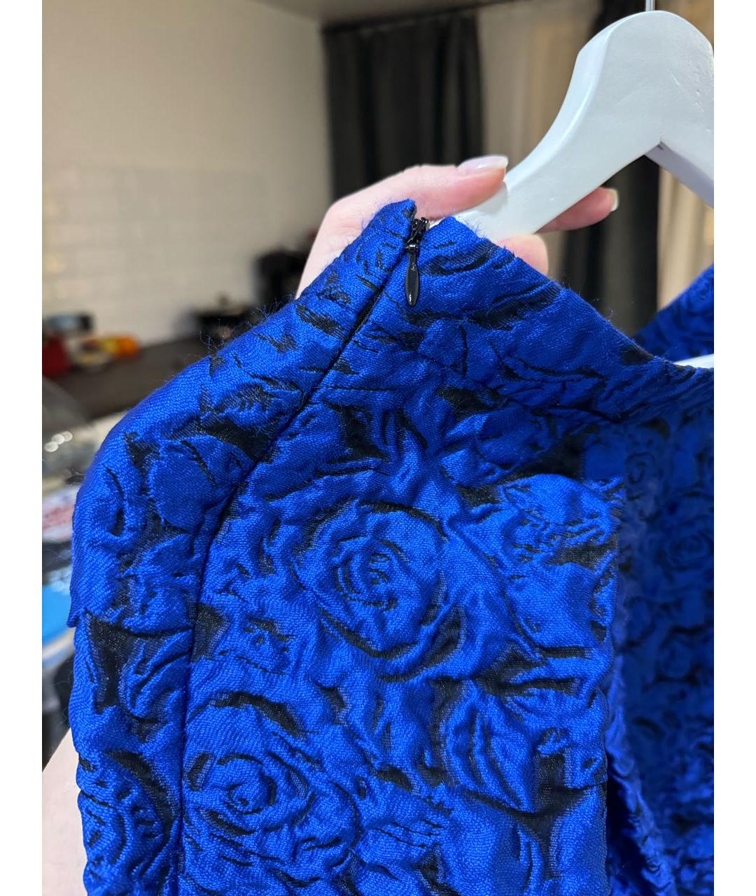 ALEXANDER TEREKHOV Синяя полиэстеровая юбка миди, фото 8