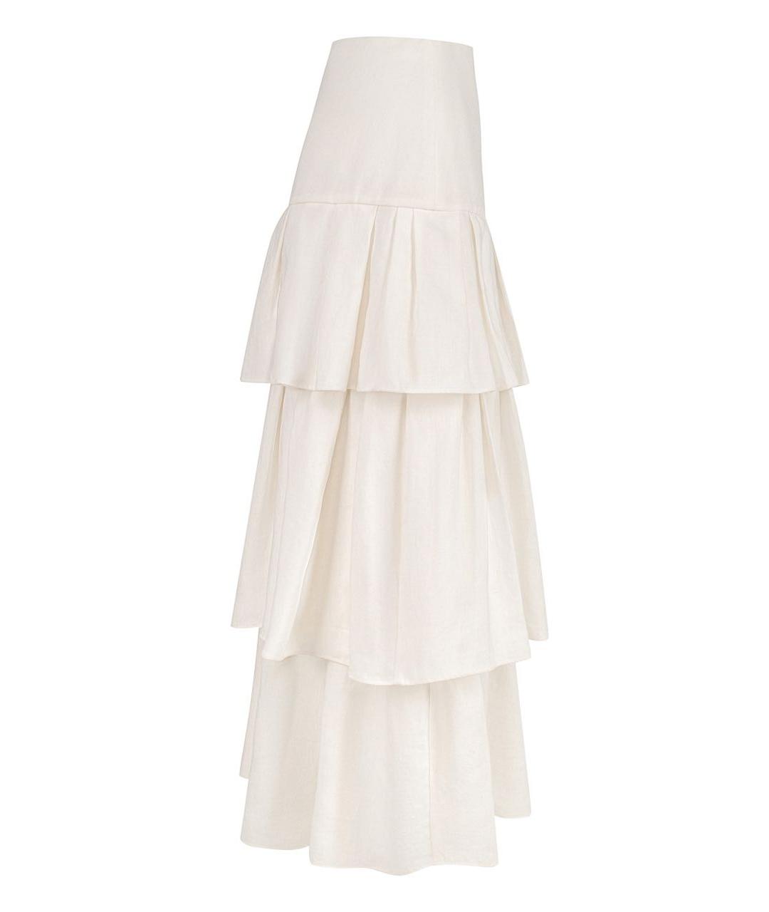 THEORY Белая льняная юбка макси, фото 3