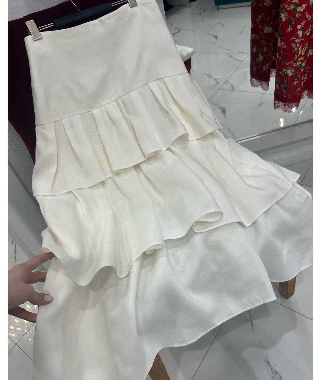 THEORY Белая льняная юбка макси, фото 4