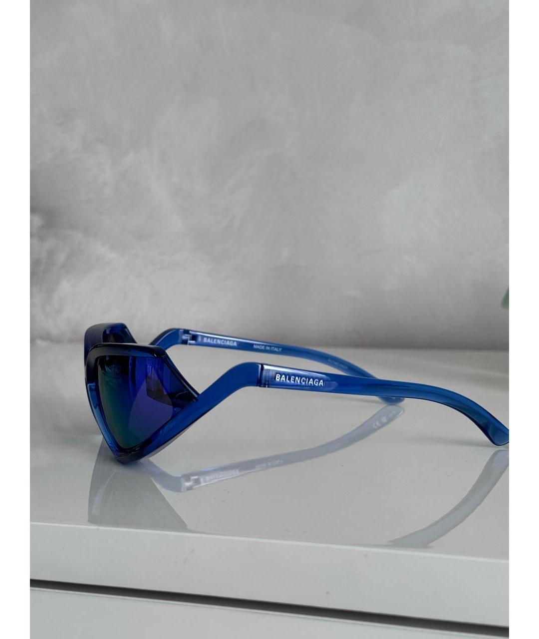 BALENCIAGA Синие пластиковые солнцезащитные очки, фото 3