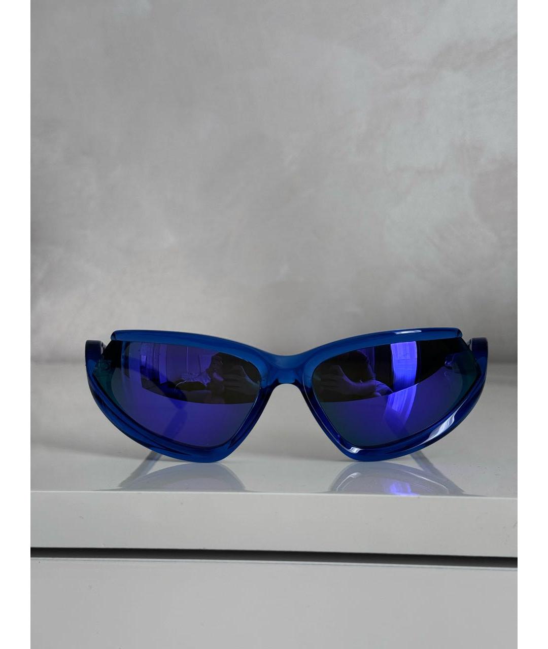BALENCIAGA Синие пластиковые солнцезащитные очки, фото 5