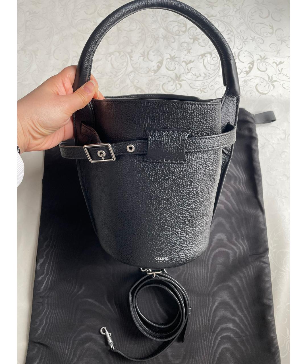 CELINE PRE-OWNED Черная кожаная сумка через плечо, фото 7