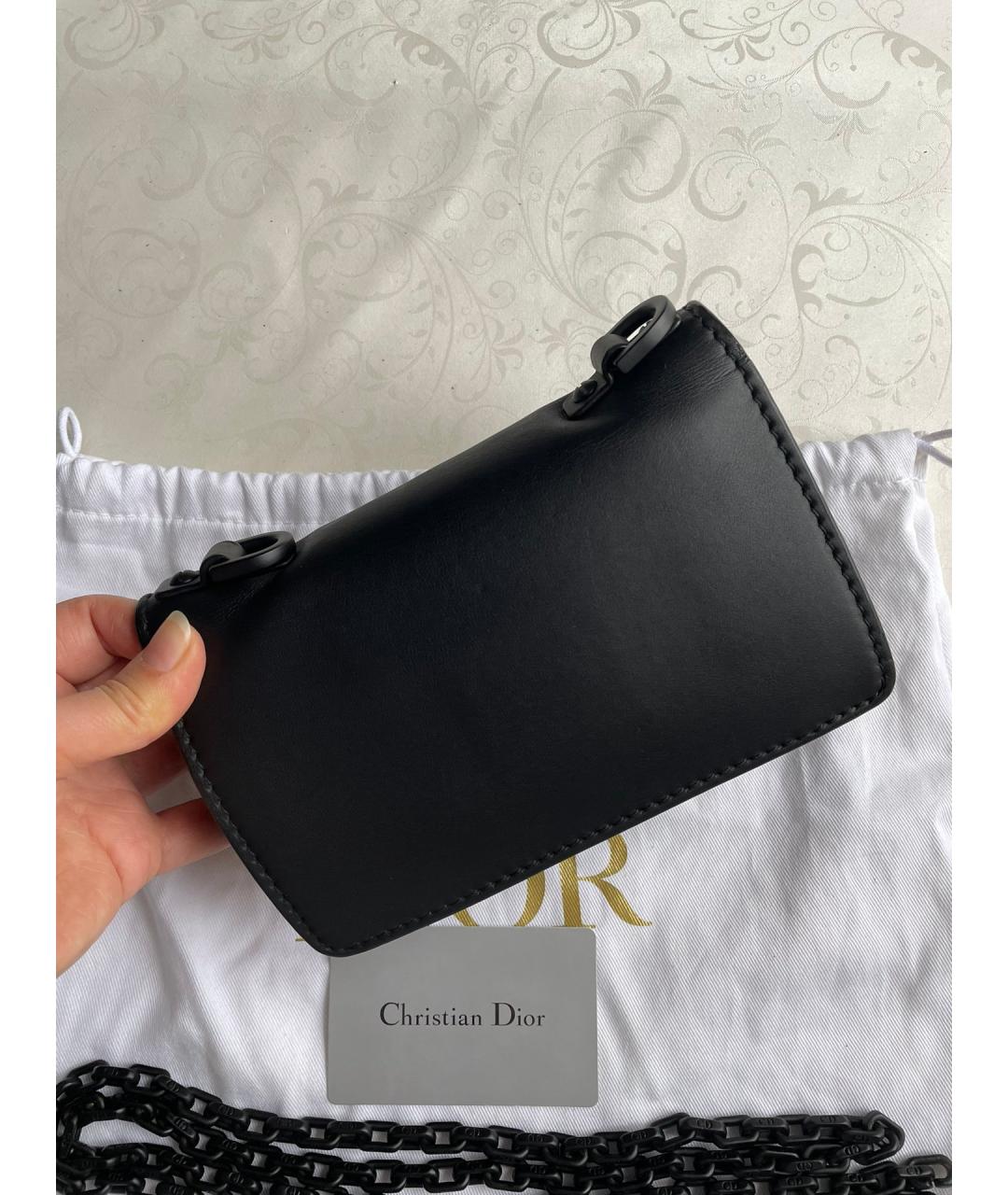 CHRISTIAN DIOR PRE-OWNED Черная кожаная сумка через плечо, фото 3