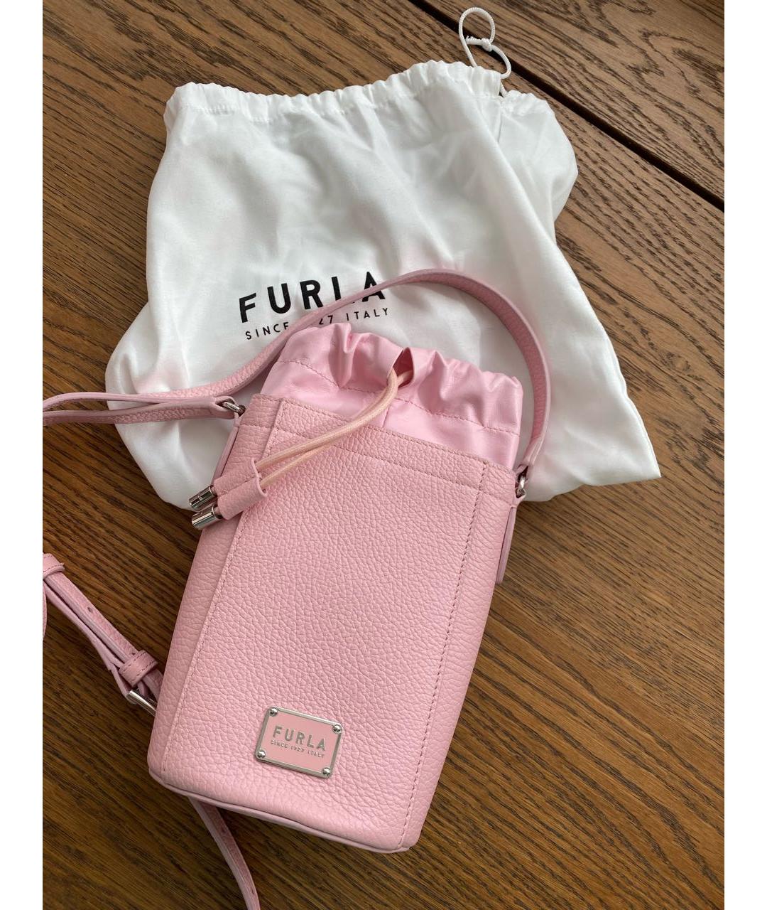 FURLA Розовая кожаная сумка на плечо, фото 2