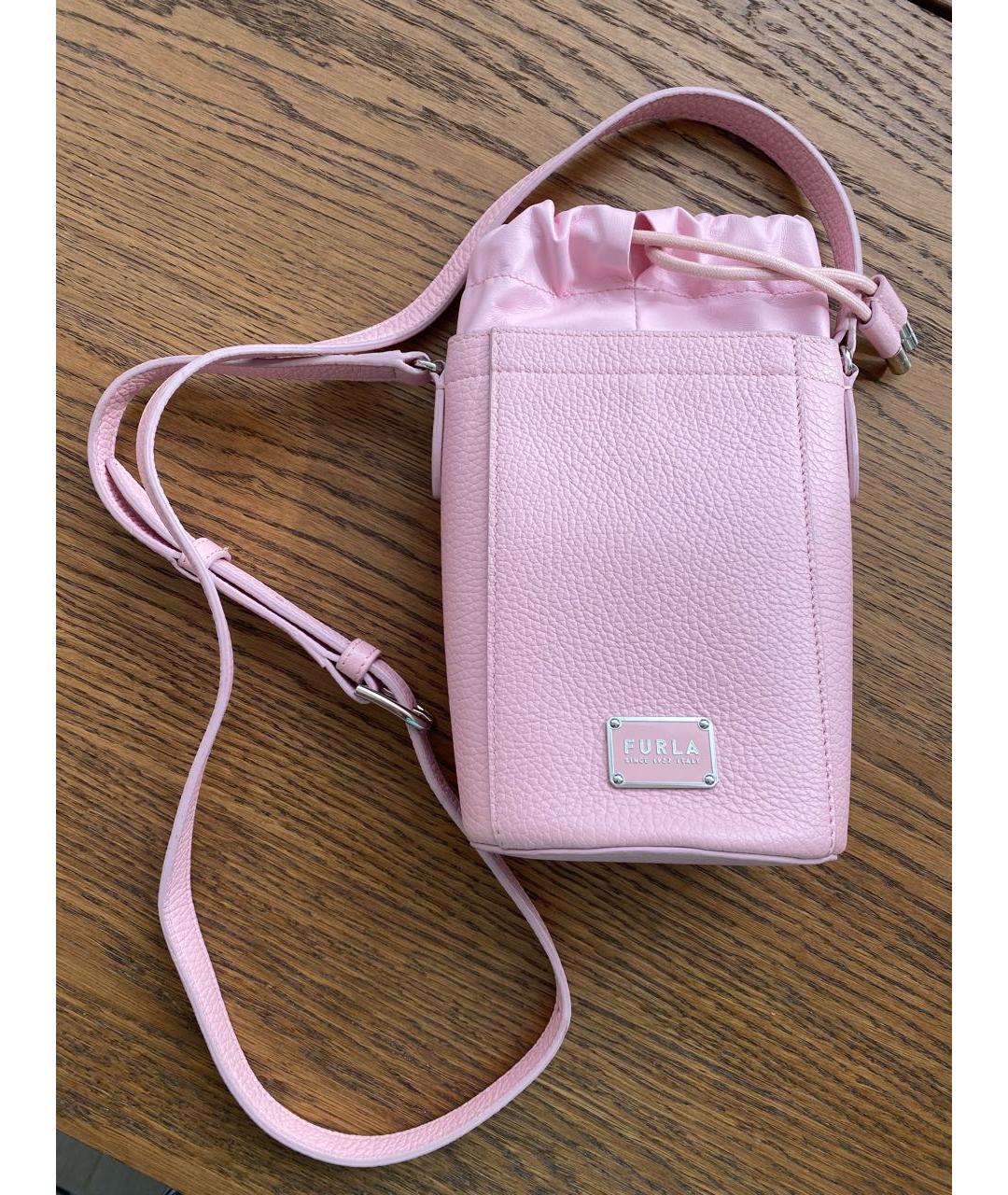 FURLA Розовая кожаная сумка на плечо, фото 5