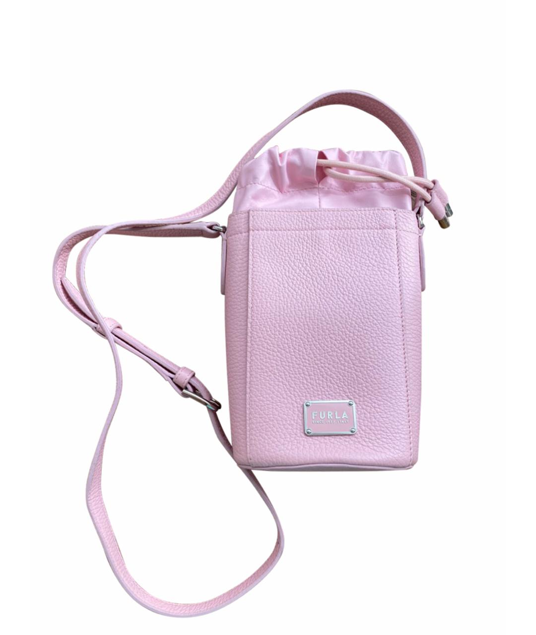 FURLA Розовая кожаная сумка на плечо, фото 1