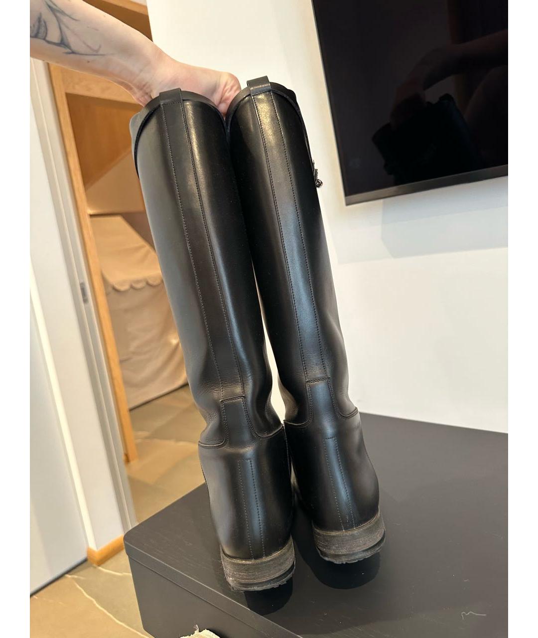 HERMES PRE-OWNED Черные кожаные сапоги, фото 5