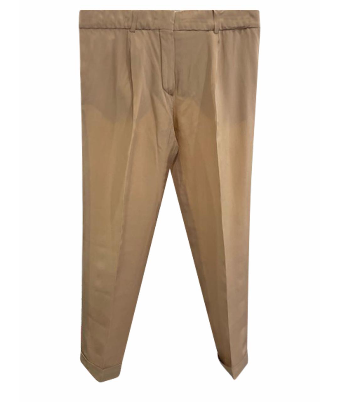 CHLOE Бежевые шелковые прямые брюки, фото 1