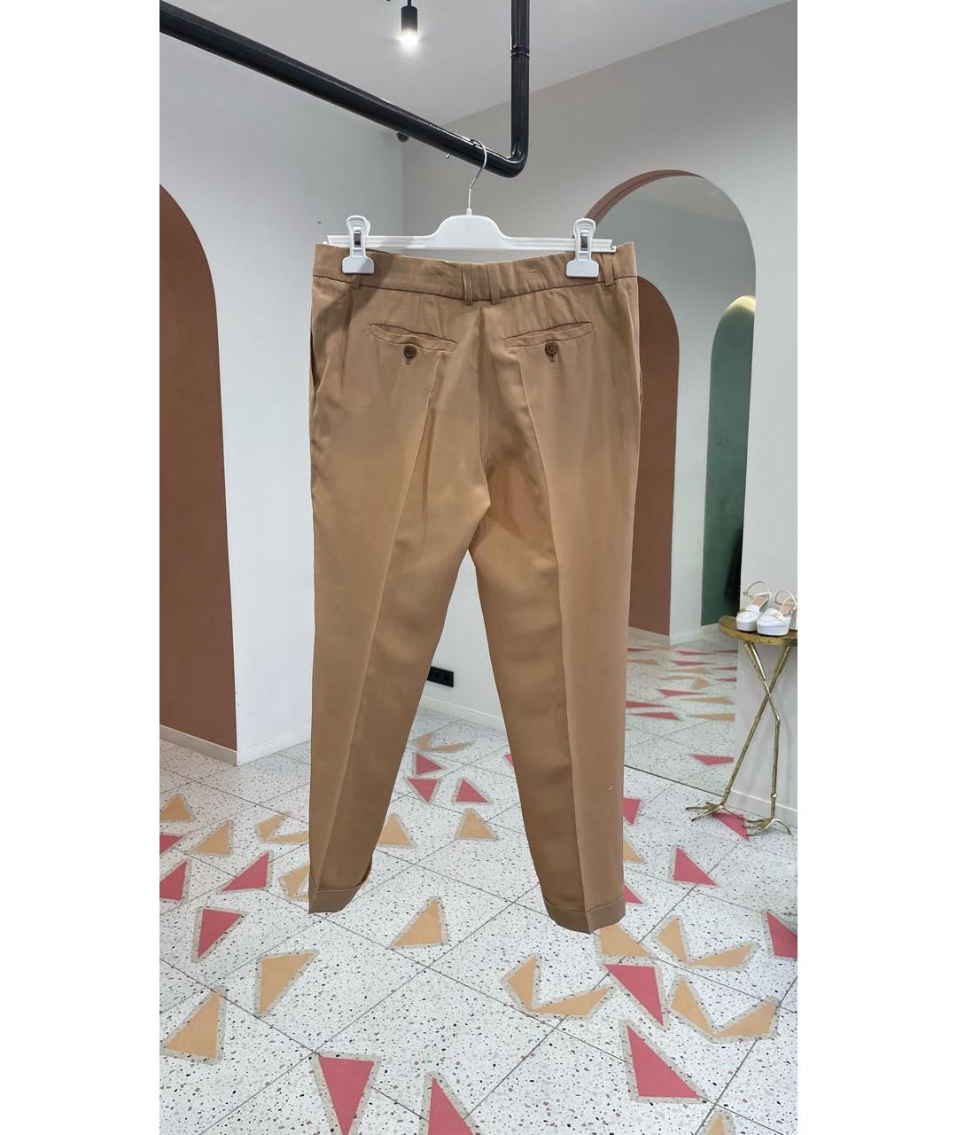 CHLOE Бежевые шелковые прямые брюки, фото 2